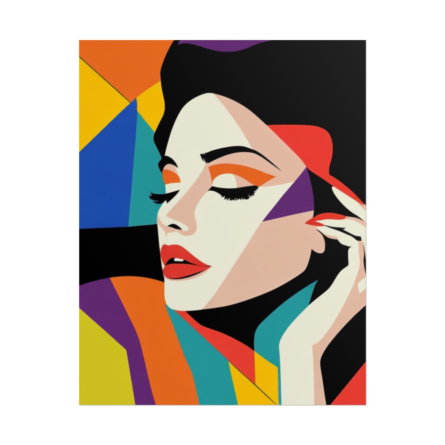 Vibrant Pop Art Portrait - Abstract Woman Art Print