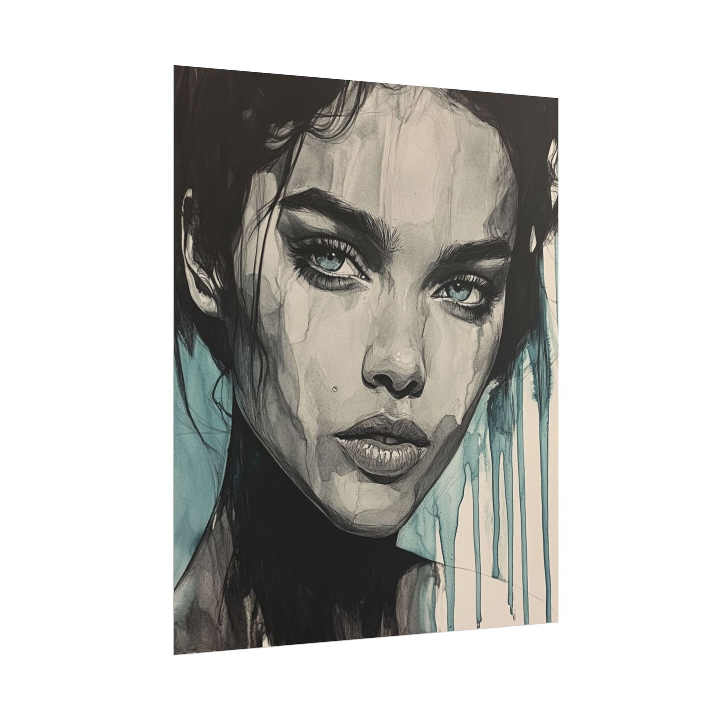 Stormy Gaze - Abstract Portrait Print