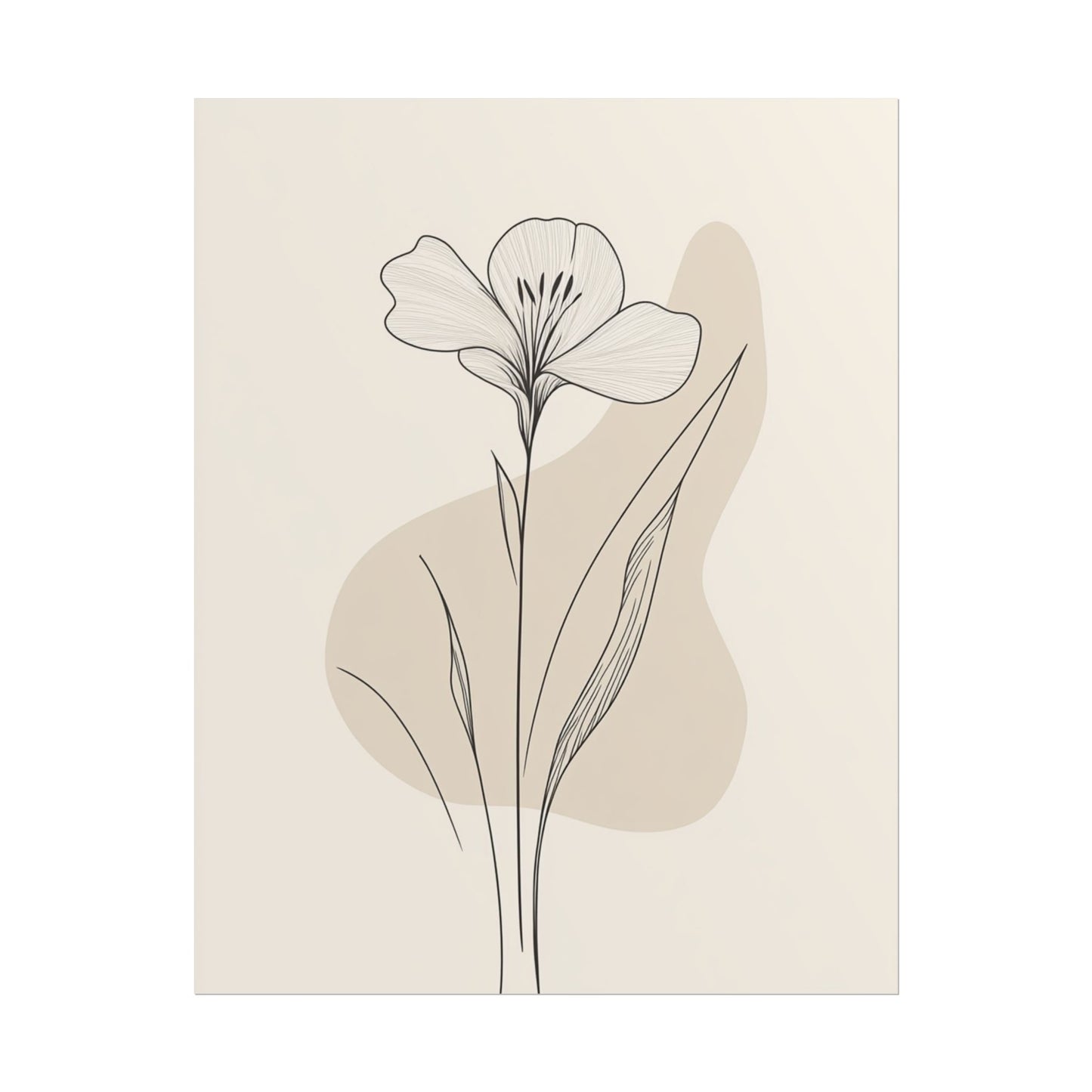 Serenity in Bloom - Minimalist Floral Line Art