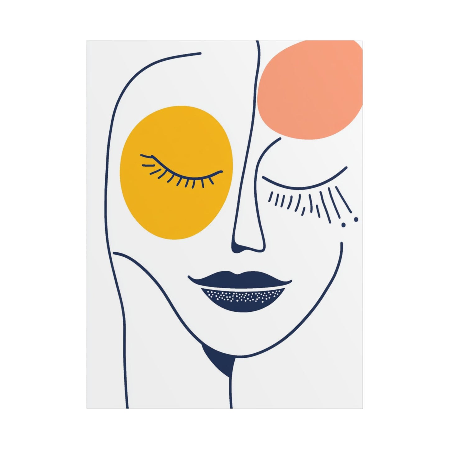 Serenity in Line - Minimalist Abstract Portrait Art Print