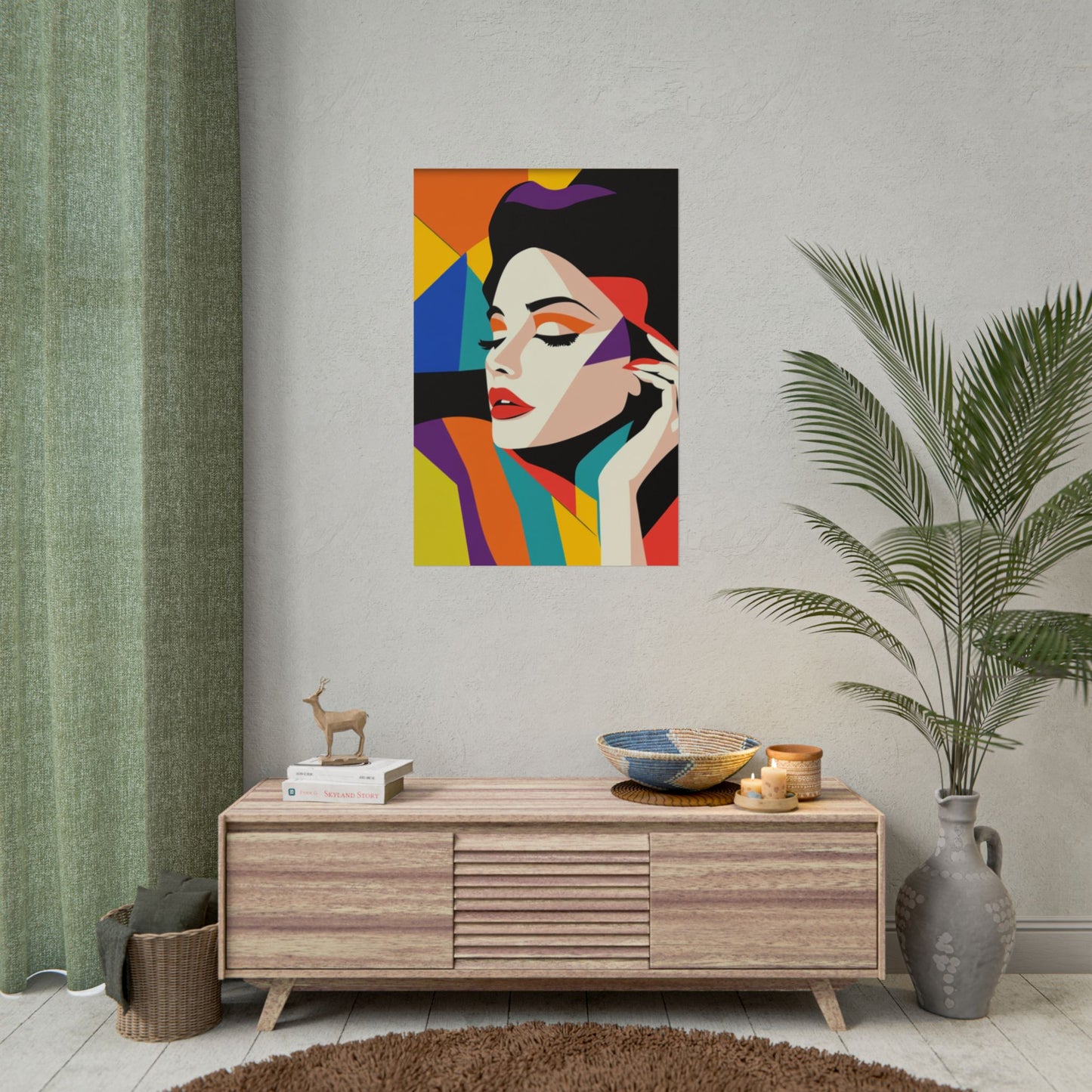 Vibrant Pop Art Portrait - Abstract Woman Art Print