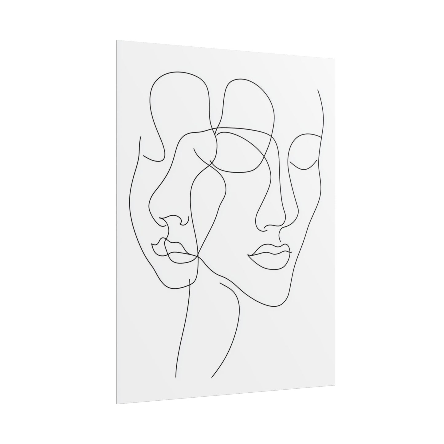 Intertwined Thoughts - Abstract Faces in Line Art