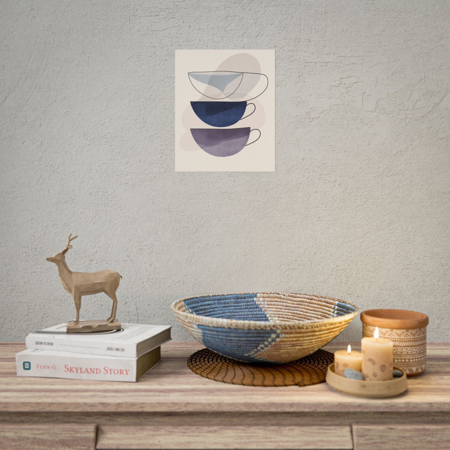 Minimalist Teacups - Abstract Modern Art Print