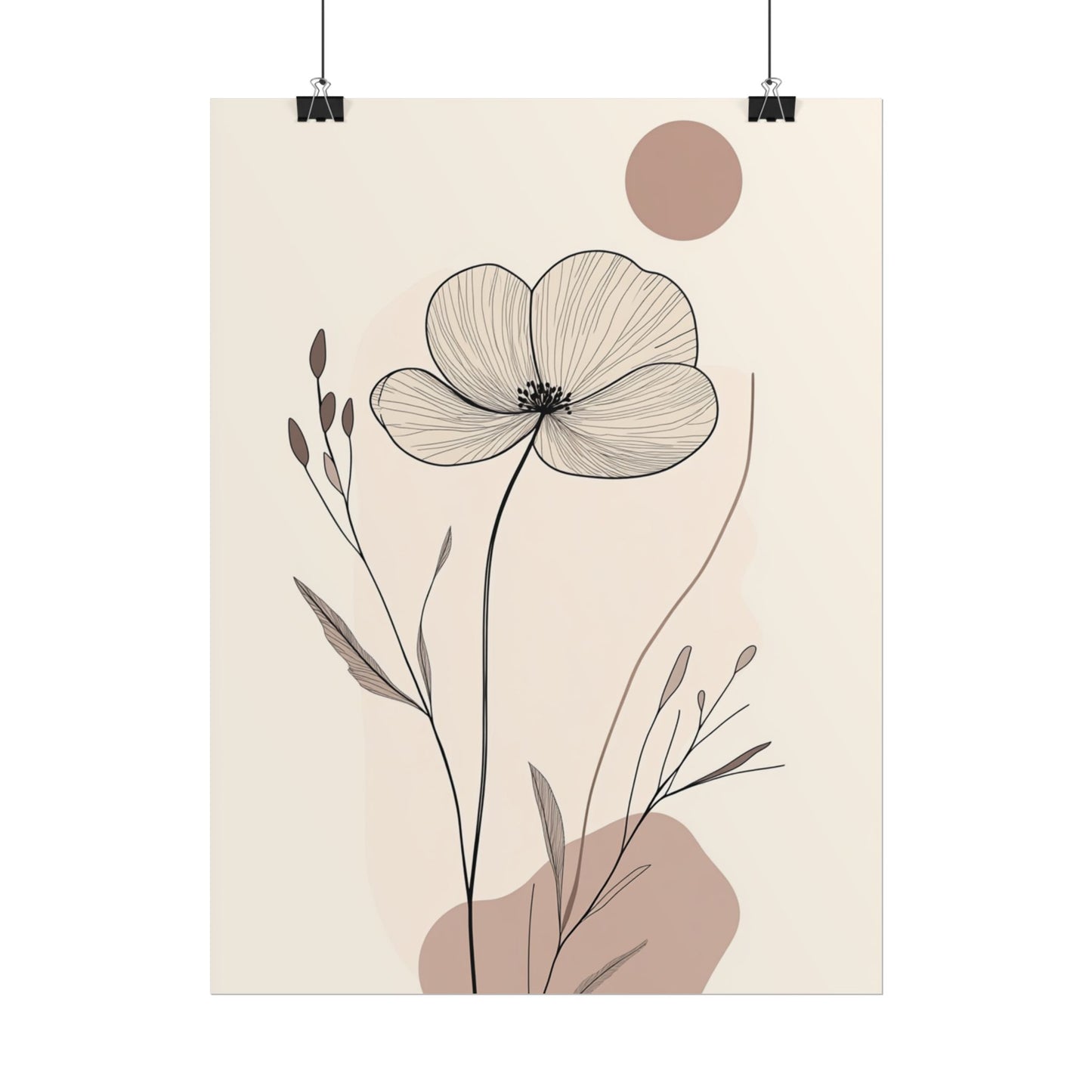 Tranquil Blossom - Abstract Floral Line Art