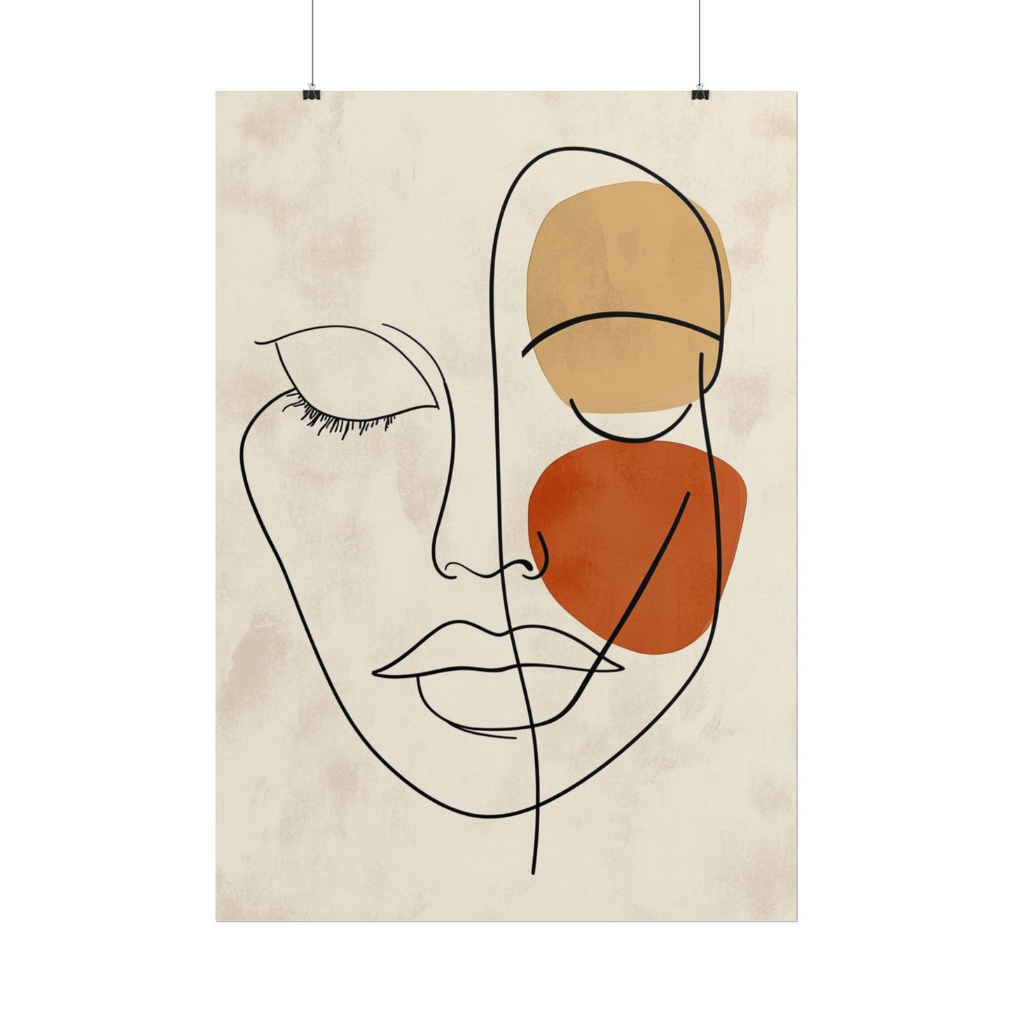 Serenity in Lines - Minimalist Abstract Face Art