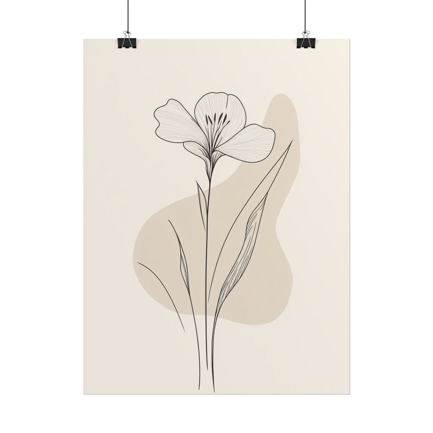 Serenity in Bloom - Minimalist Floral Line Art