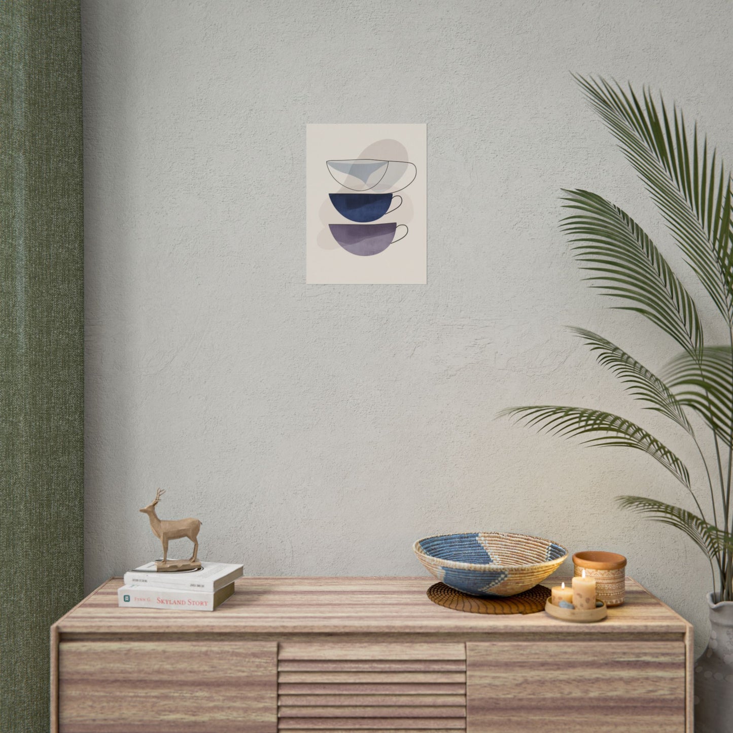 Minimalist Teacups - Abstract Modern Art Print