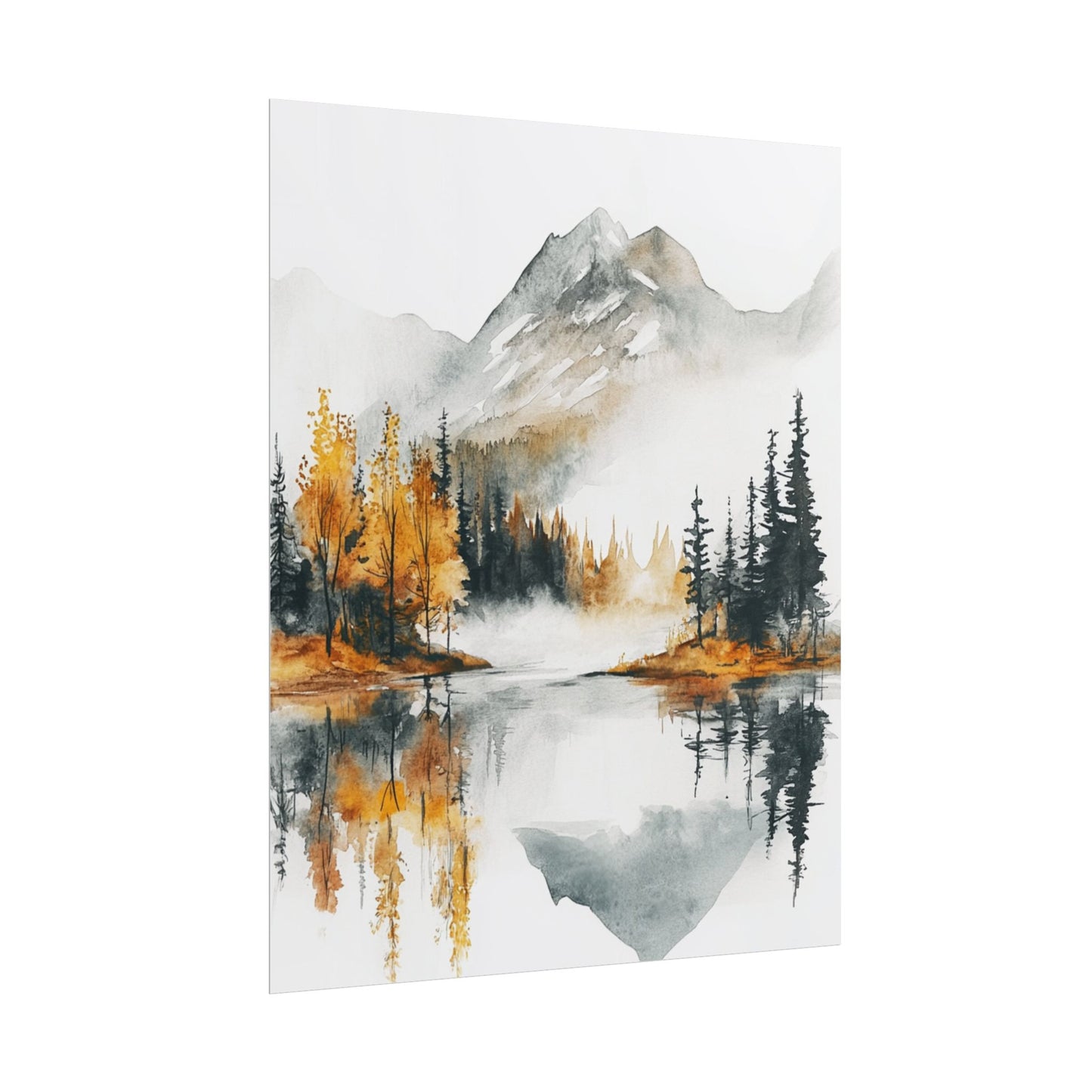 Serenity in Autumn - Abstract Mountain Landscape