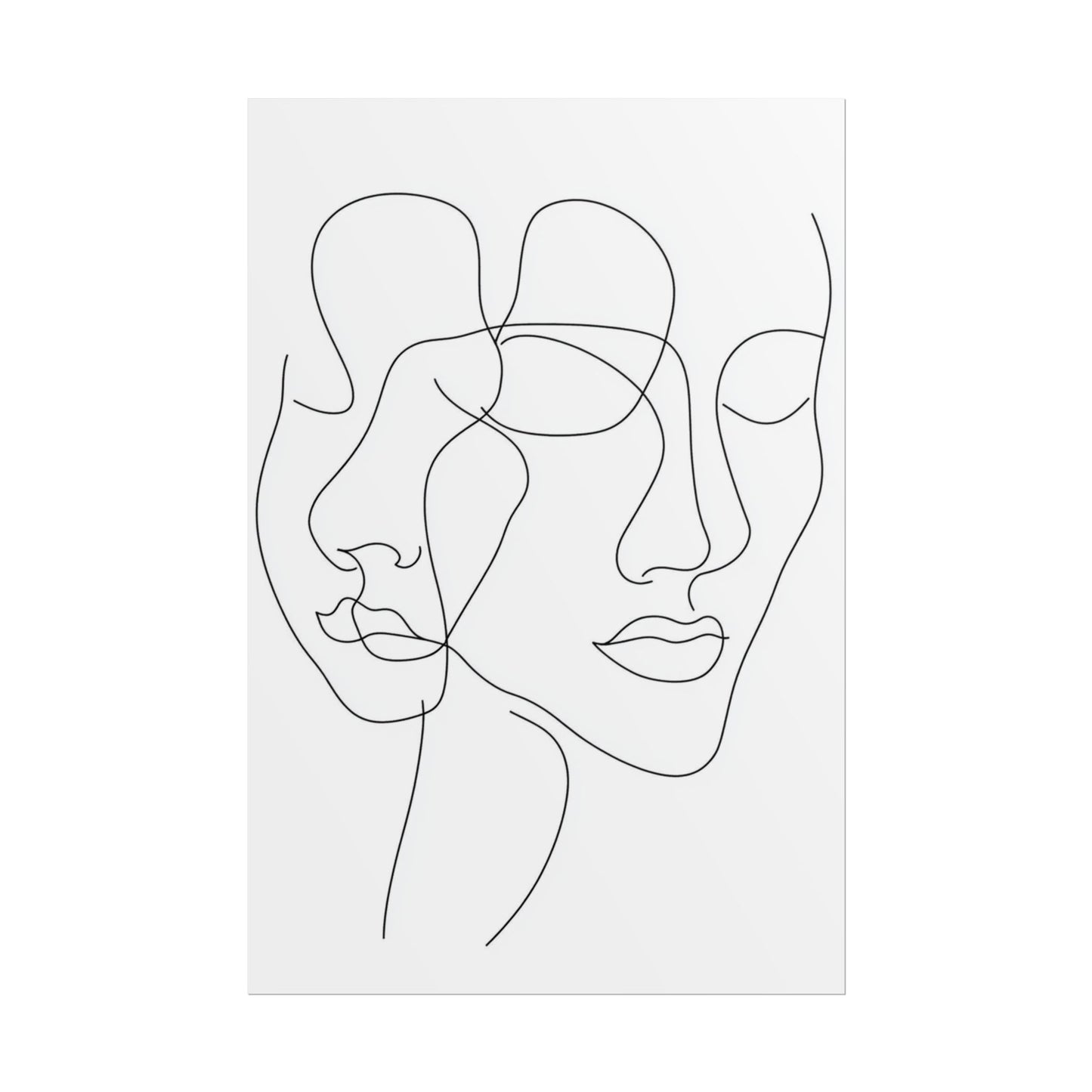 Intertwined Thoughts - Abstract Faces in Line Art