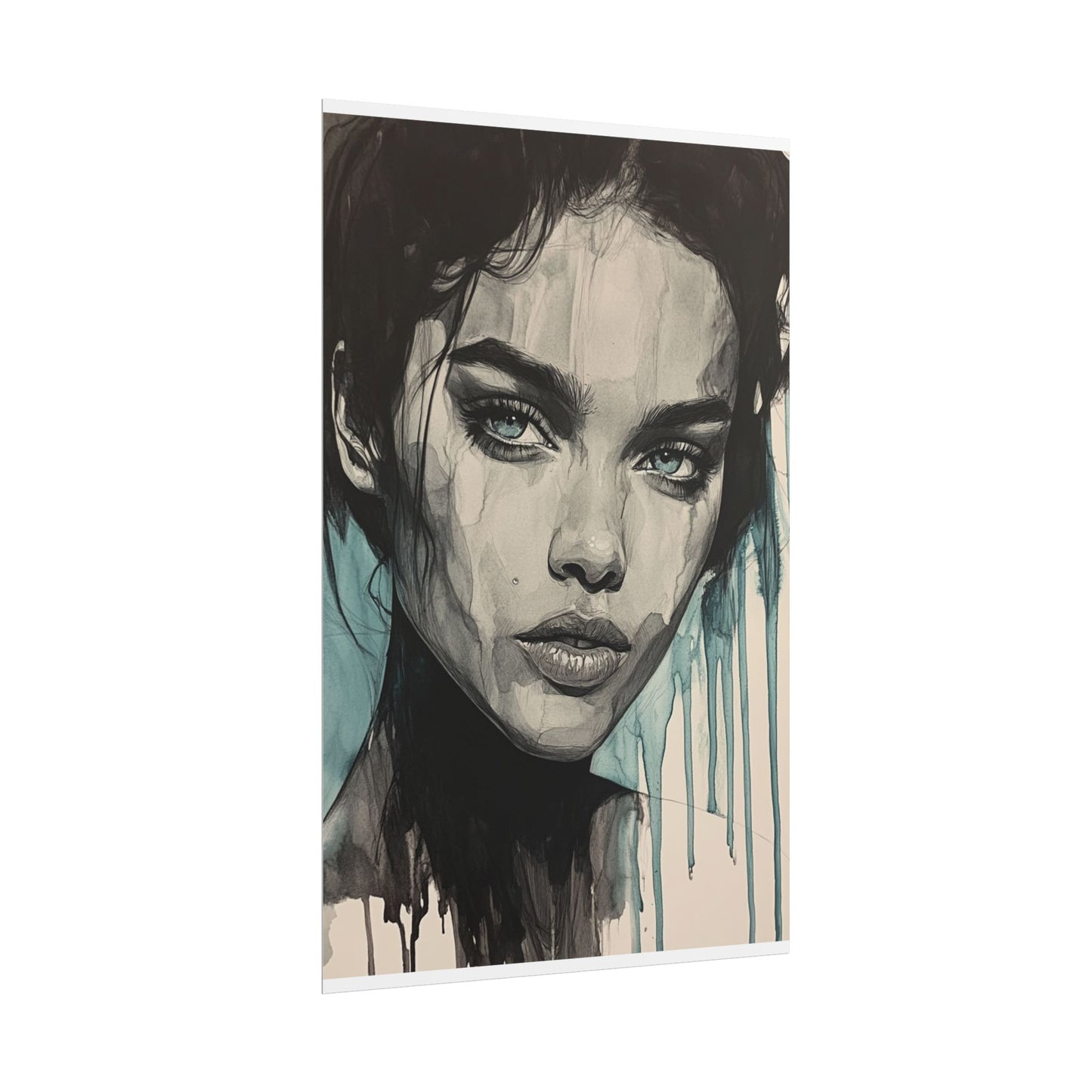 Stormy Gaze - Abstract Portrait Print