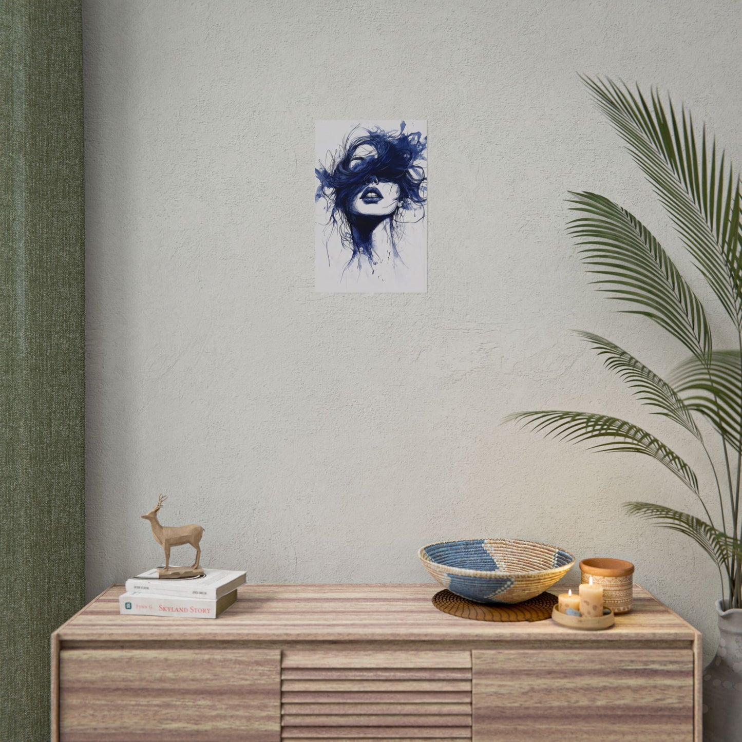 Veil of Blue - Abstract Portrait Print