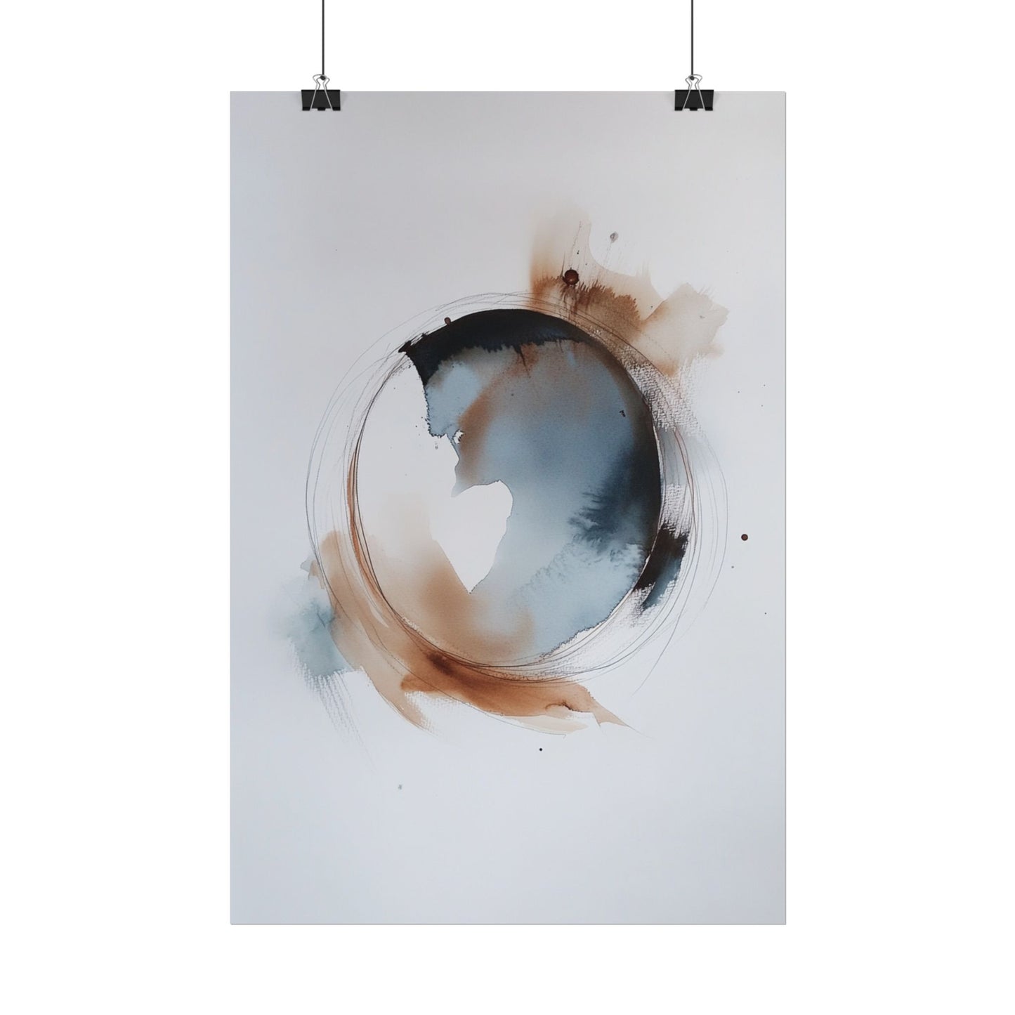 Ethereal Cycles - Minimalist Abstract Watercolour Art