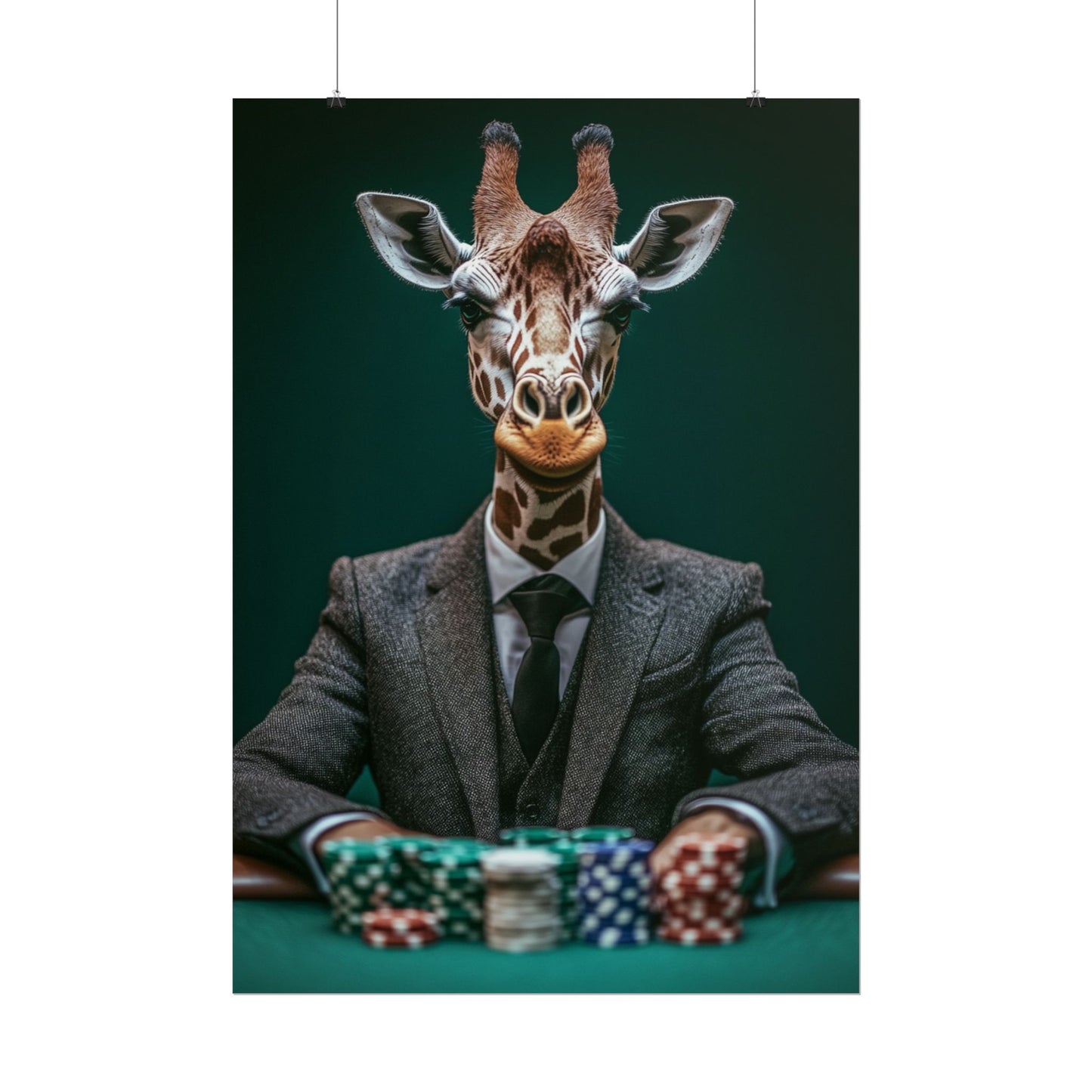 Poker Face Giraffe - Abstract Art with a Playful Twist