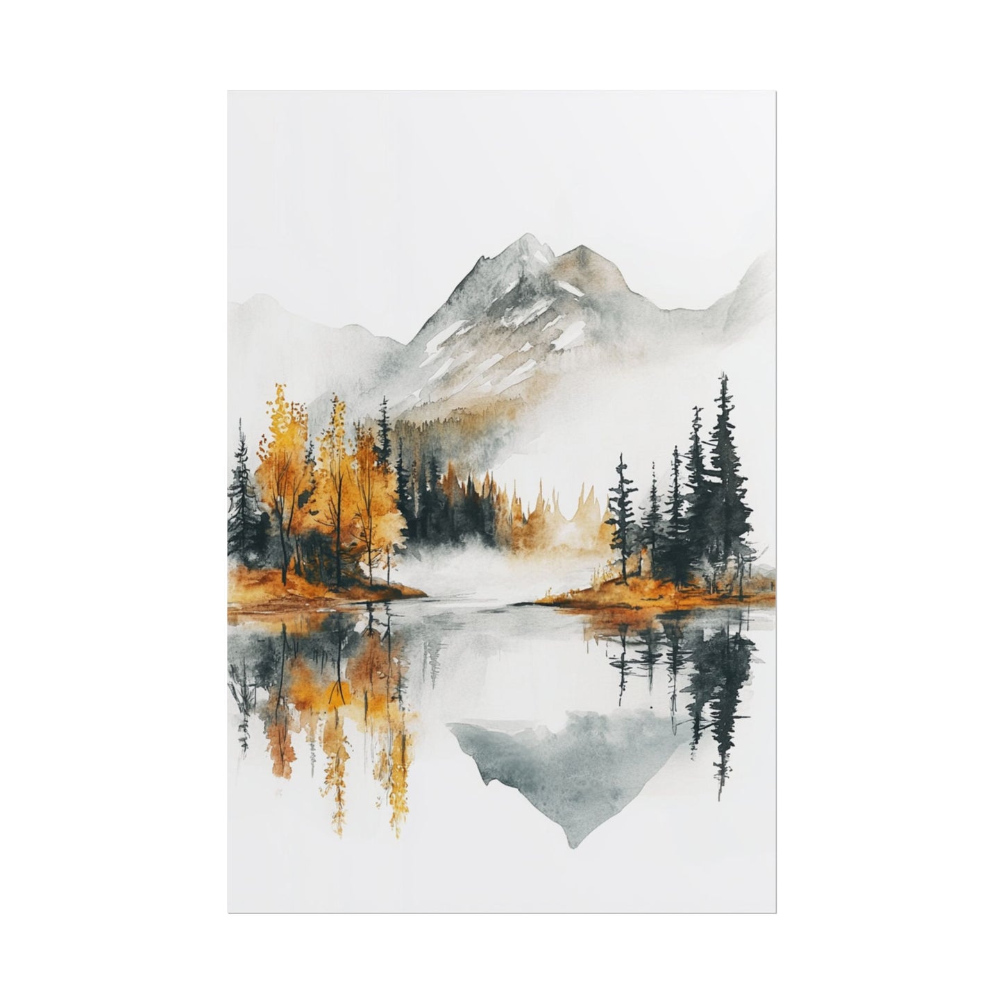 Serenity in Autumn - Abstract Mountain Landscape