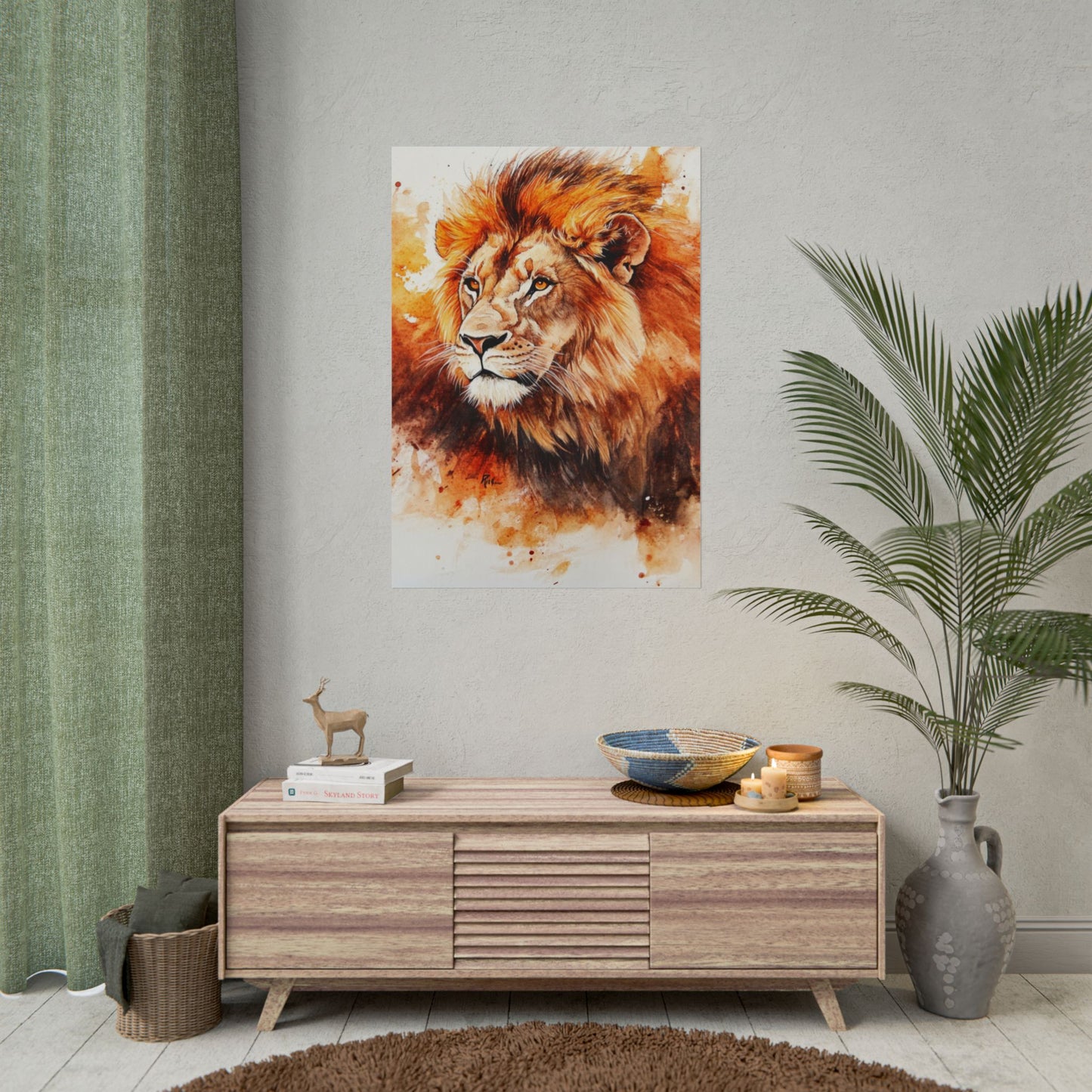 Fierce Elegance - Abstract Lion Art Print