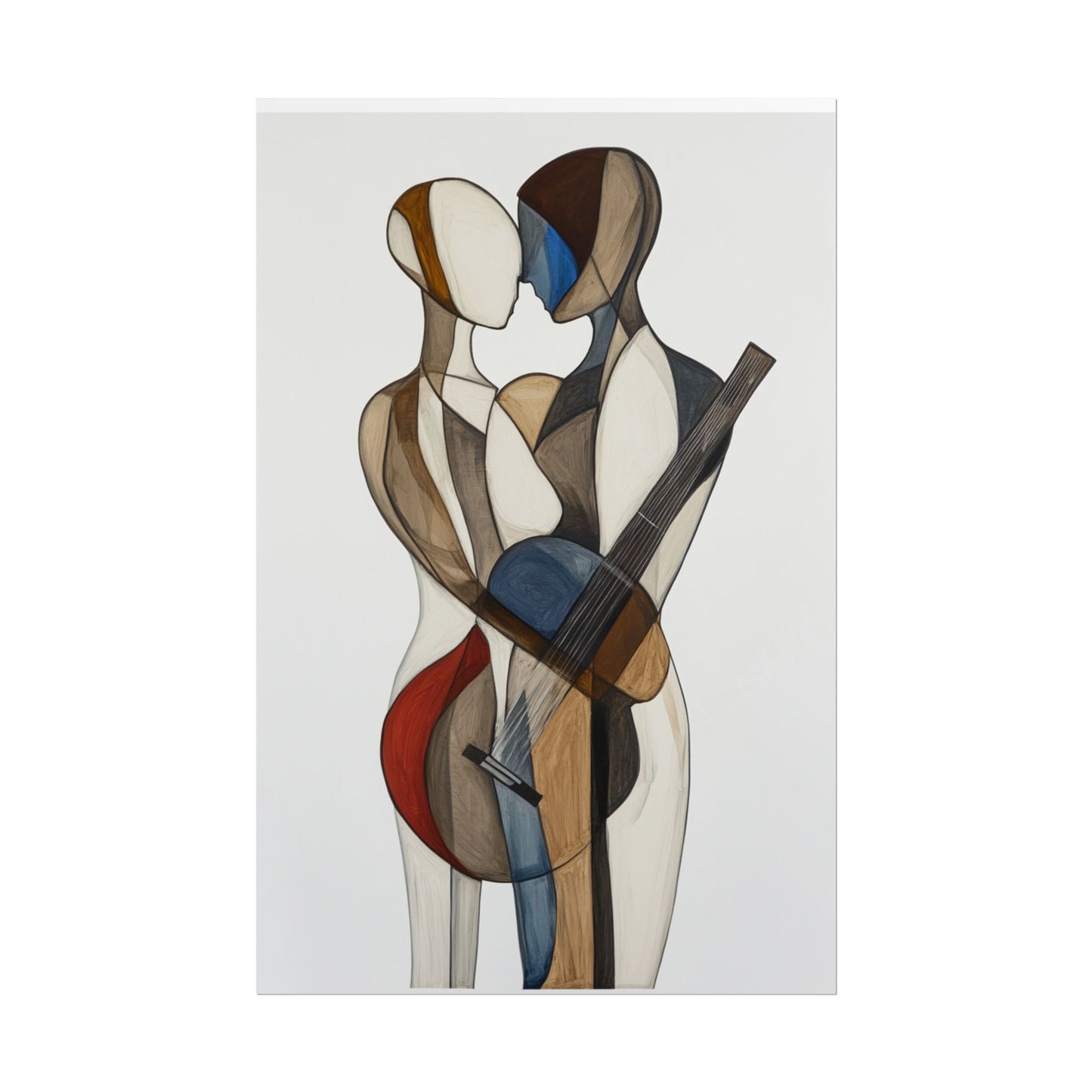 Harmonious Embrace - Abstract Figurative Art Print