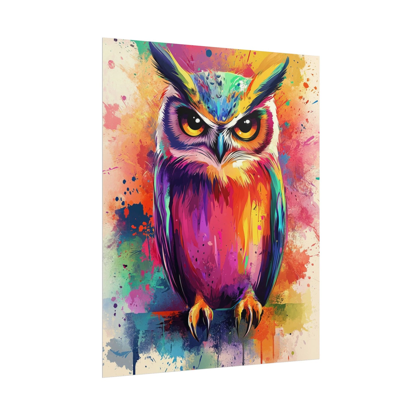 Vibrant Owl - Abstract Wildlife Art Print