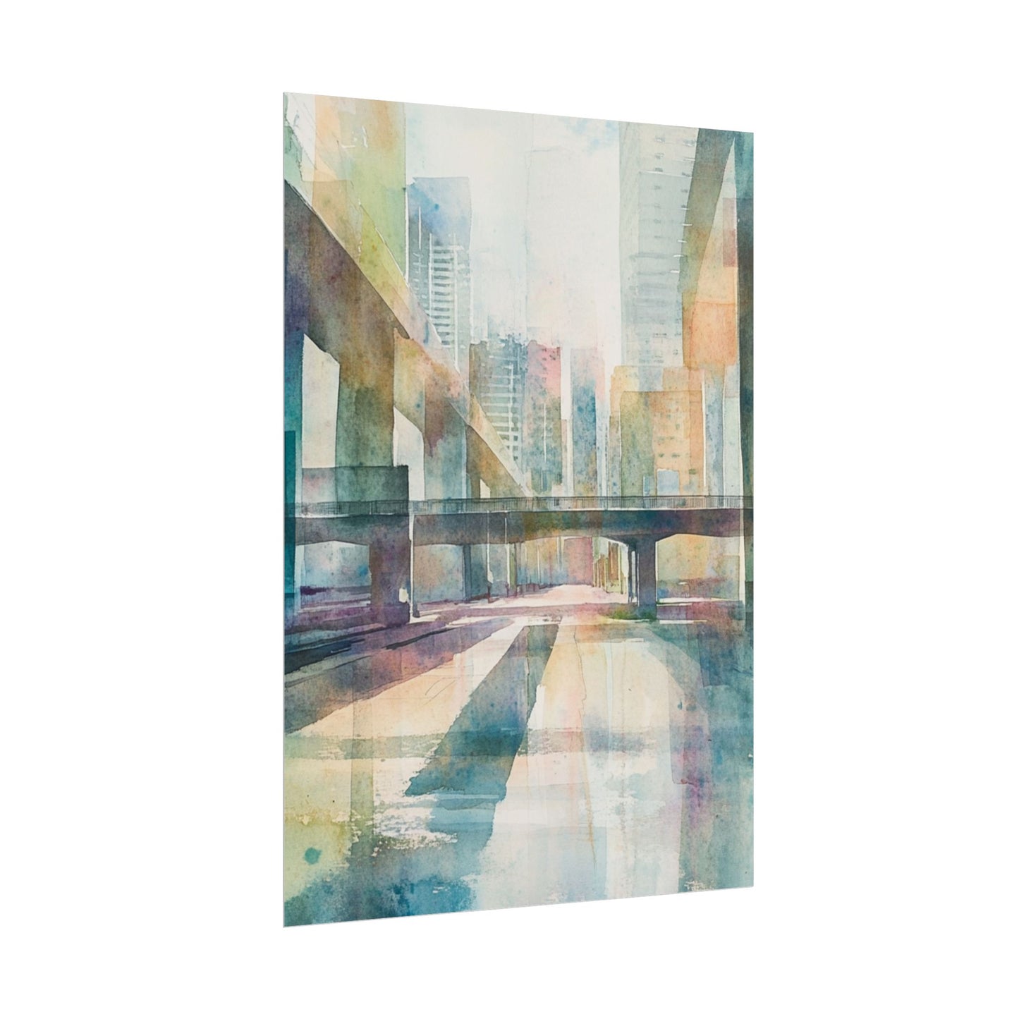 Urban Dreams - Abstract Cityscape in Soft Watercolours