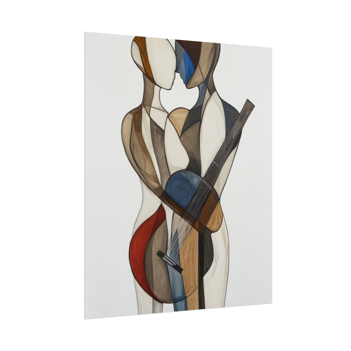 Harmonious Embrace - Abstract Figurative Art Print