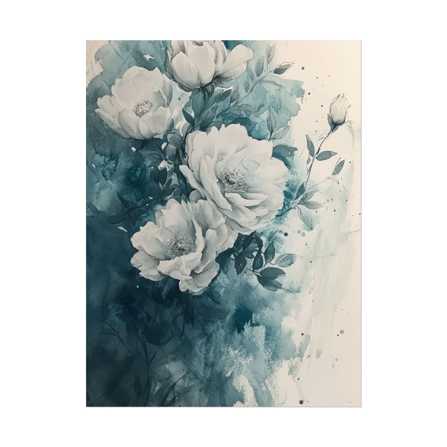 Serenity in Bloom - Abstract Floral Watercolour Art