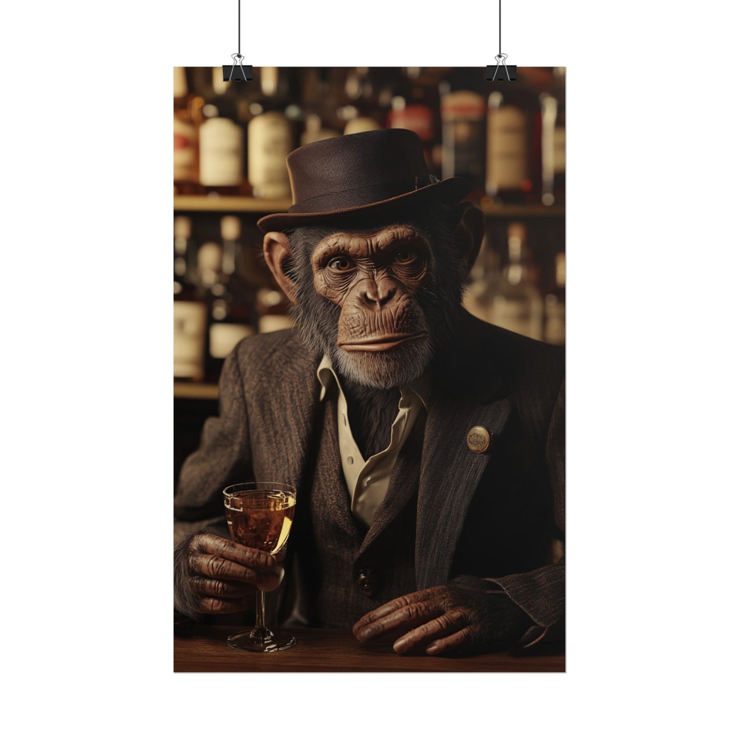 The Sophisticated Simian - Abstract Portrait of a Gentleman Chimpanzee