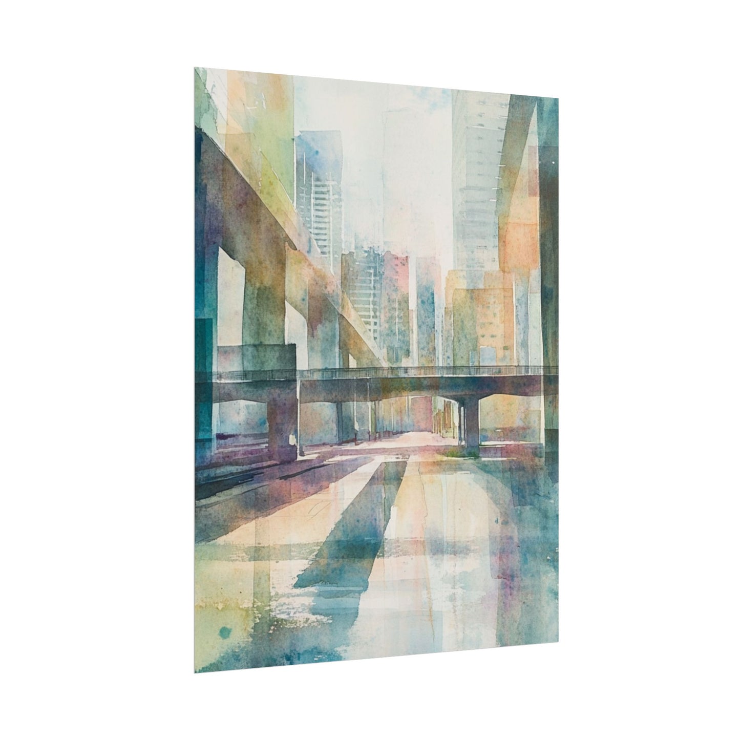 Urban Dreams - Abstract Cityscape in Soft Watercolours