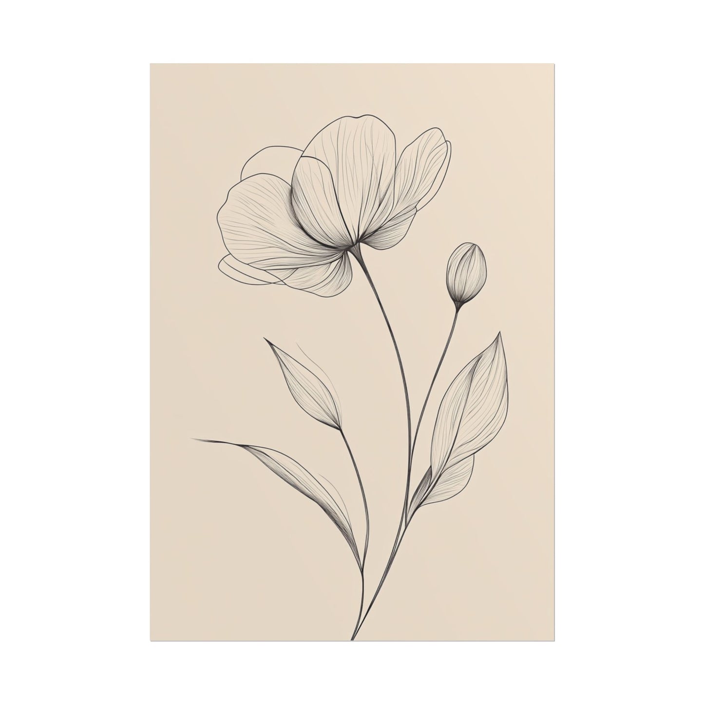 Elegant Bloom - Minimalist Floral Line Art