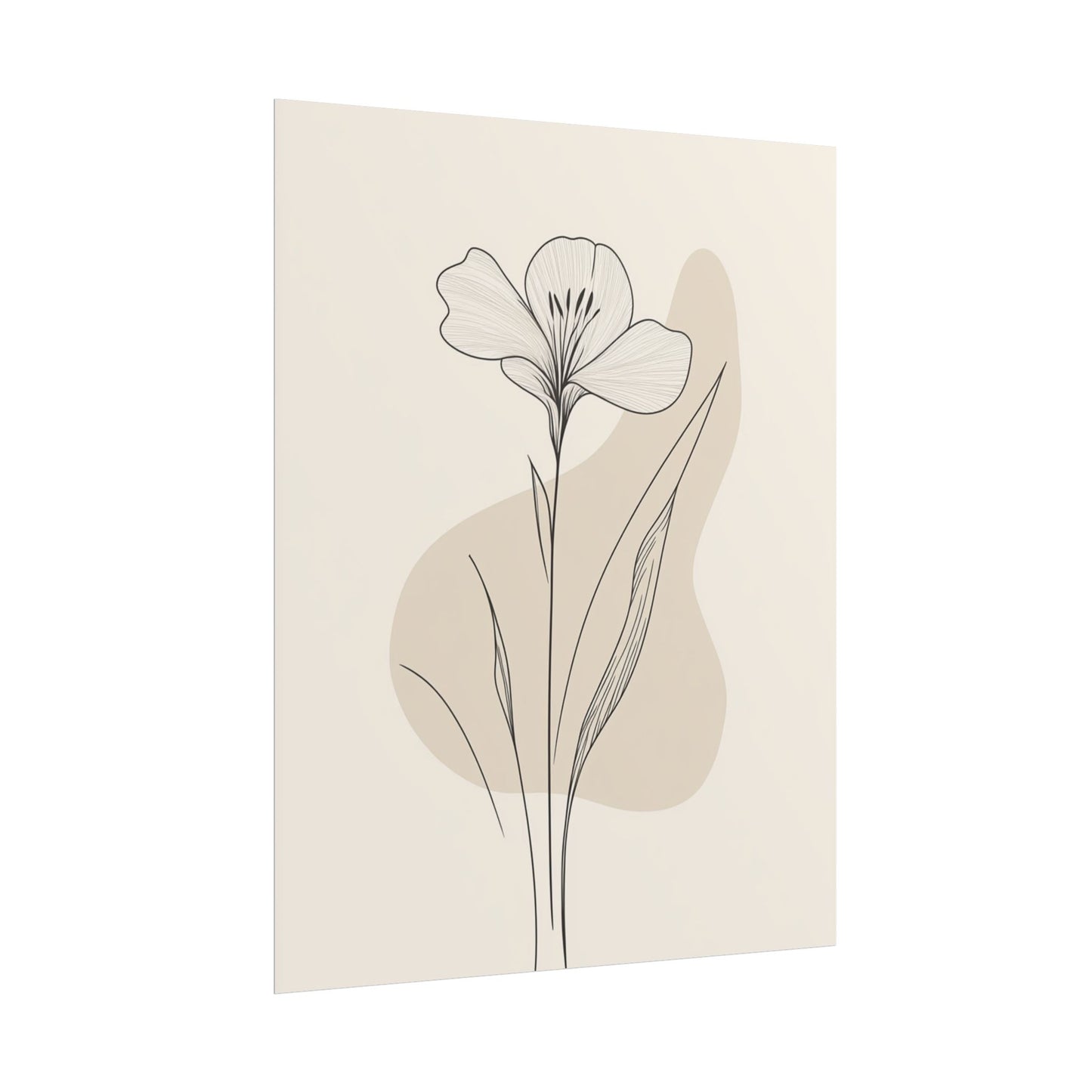 Serenity in Bloom - Minimalist Floral Line Art