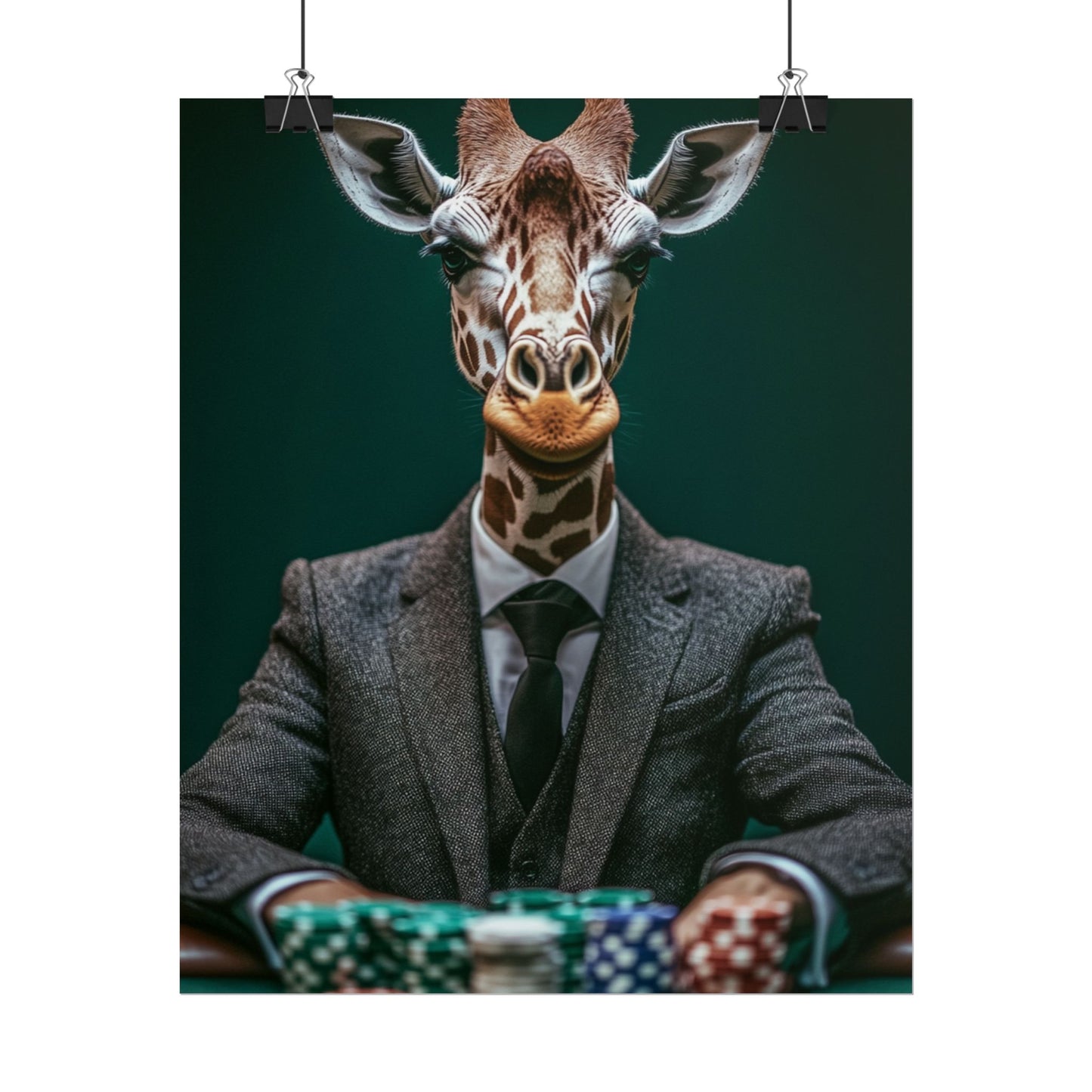 Poker Face Giraffe - Abstract Art with a Playful Twist