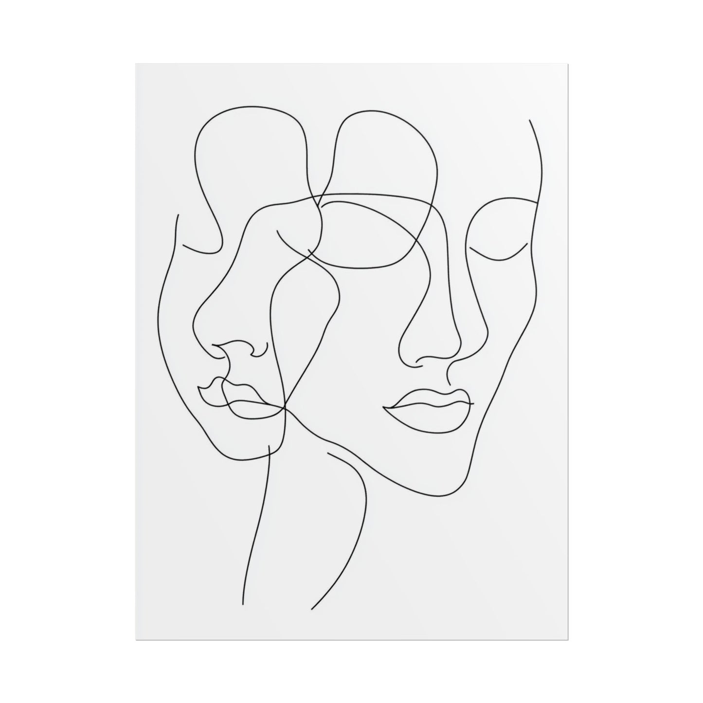 Intertwined Thoughts - Abstract Faces in Line Art