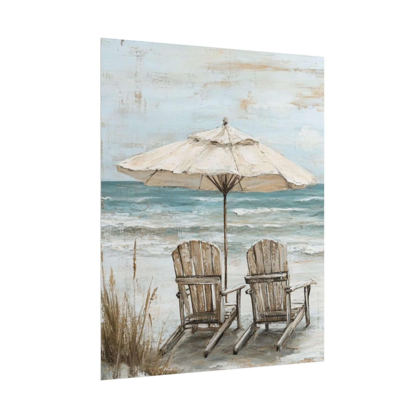 Serene Beach Retreat - Abstract Coastal Art Print