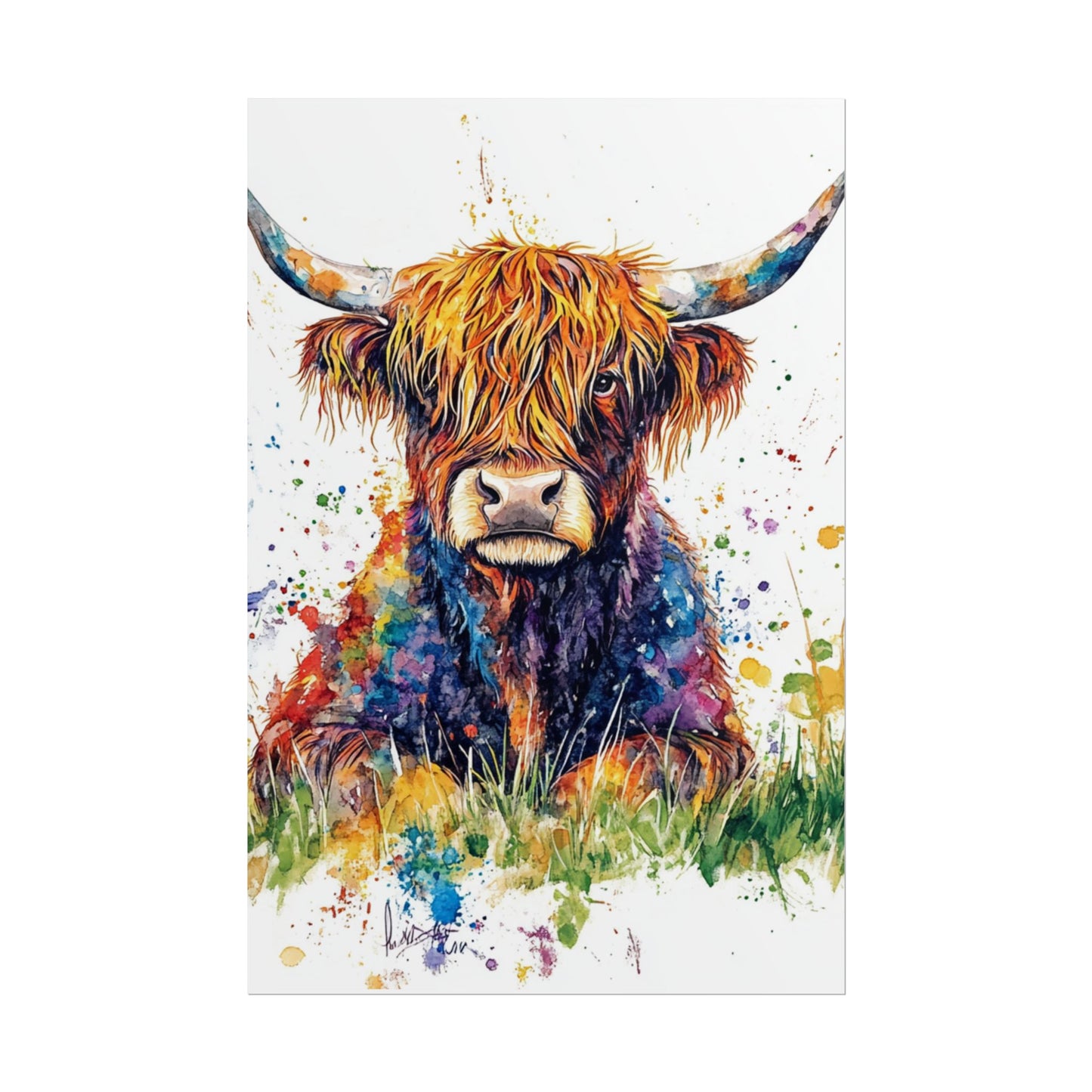 Highland Harmony - Abstract Highland Cow Art Print