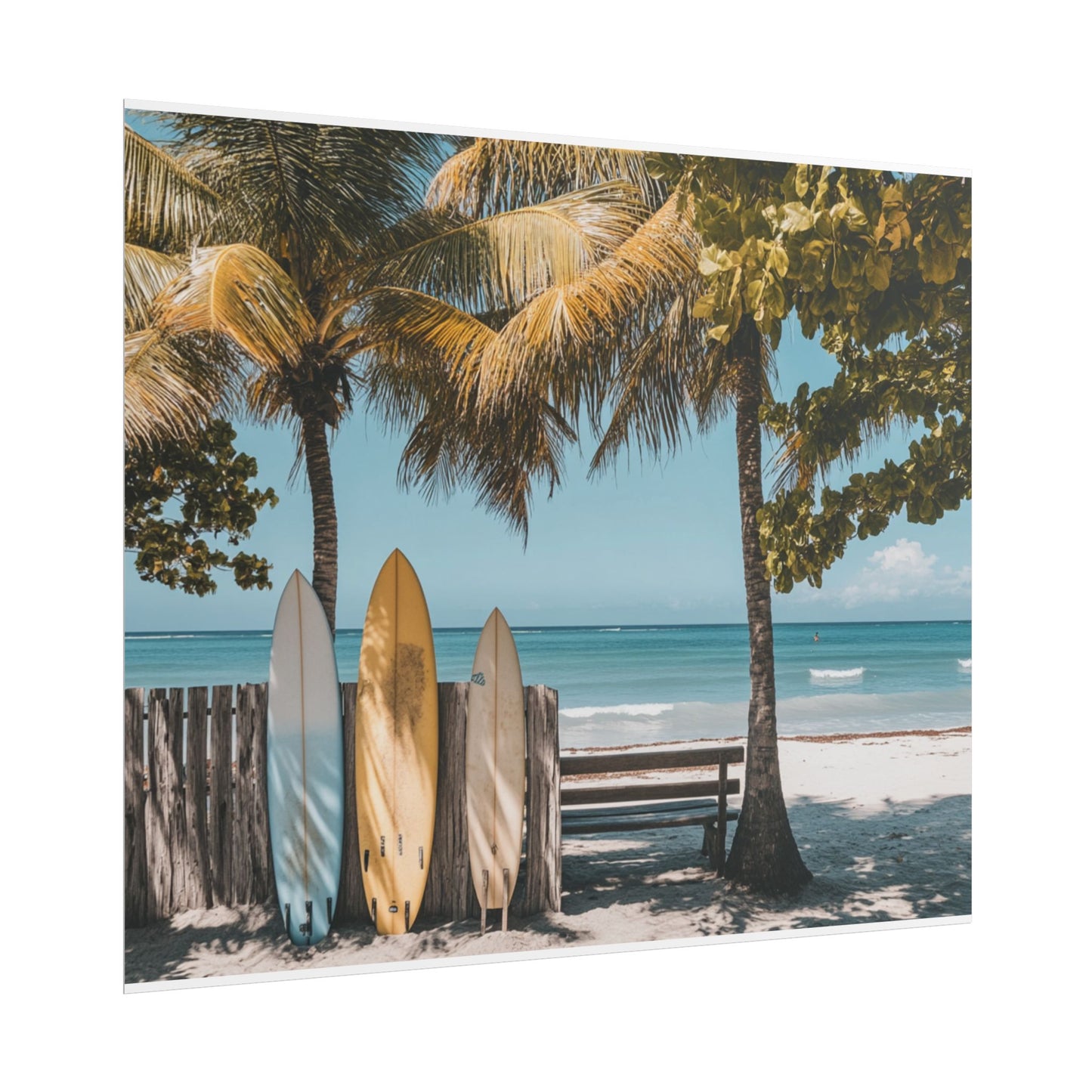 Hawaiian Tropical Beach Vibes with Surfboards