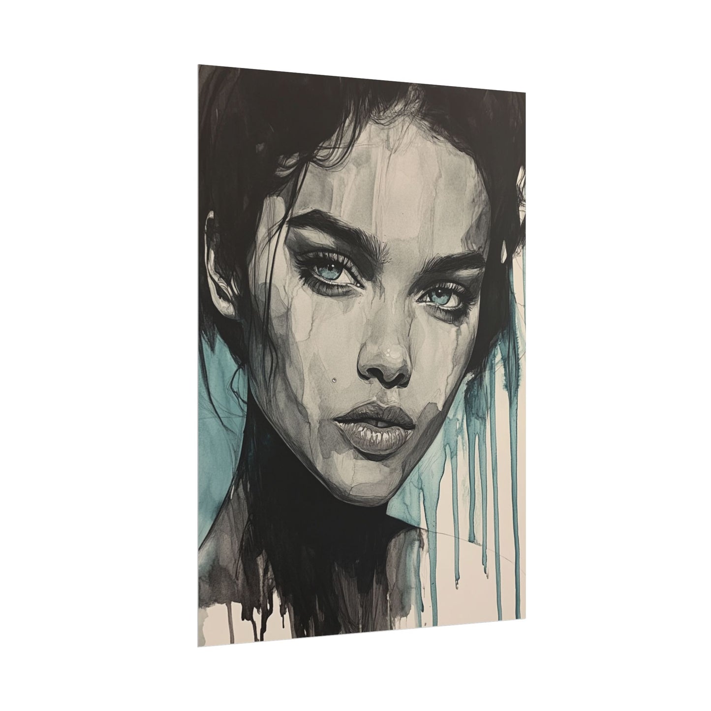 Stormy Gaze - Abstract Portrait Print