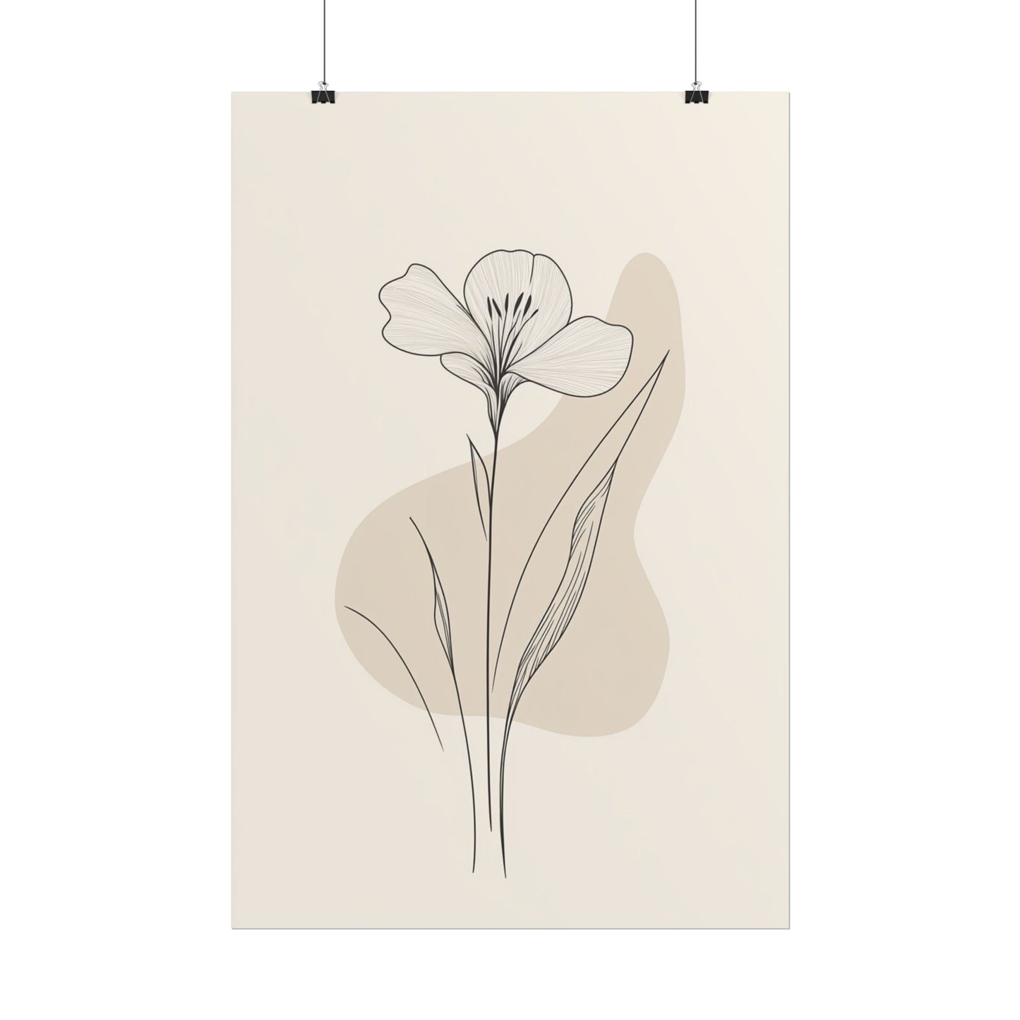 Serenity in Bloom - Minimalist Floral Line Art