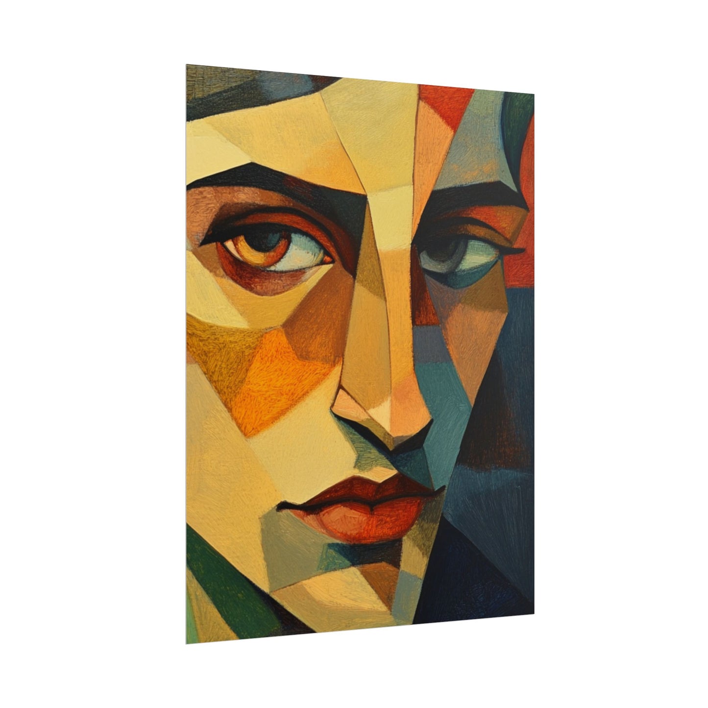 Angular Gaze - Abstract Geometric Portrait Art Print