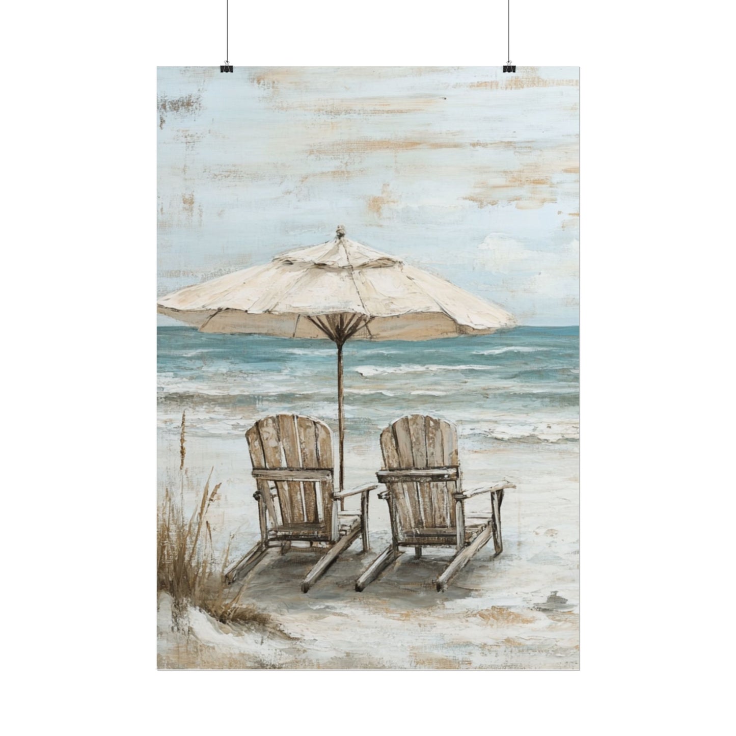 Serene Beach Retreat - Abstract Coastal Art Print