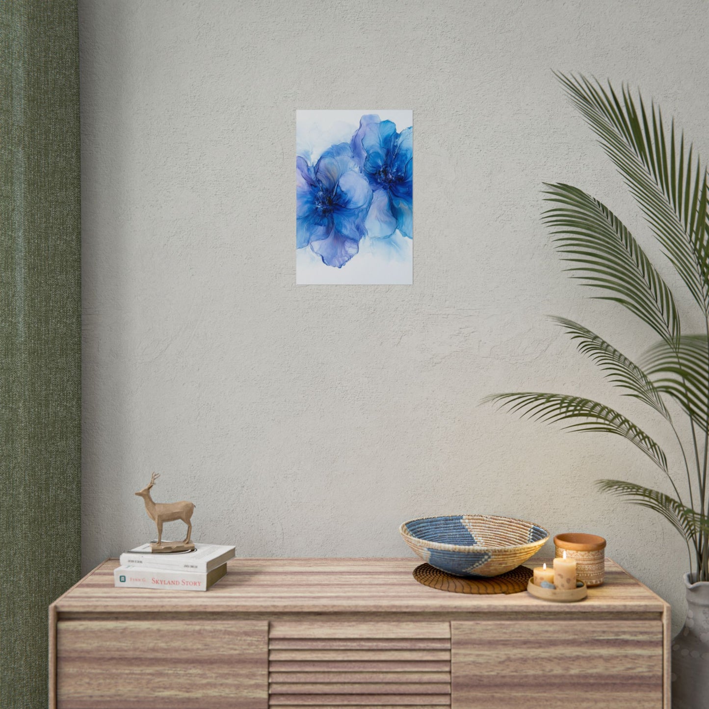 Ethereal Duo - Abstract Floral Art in Shades of Blue