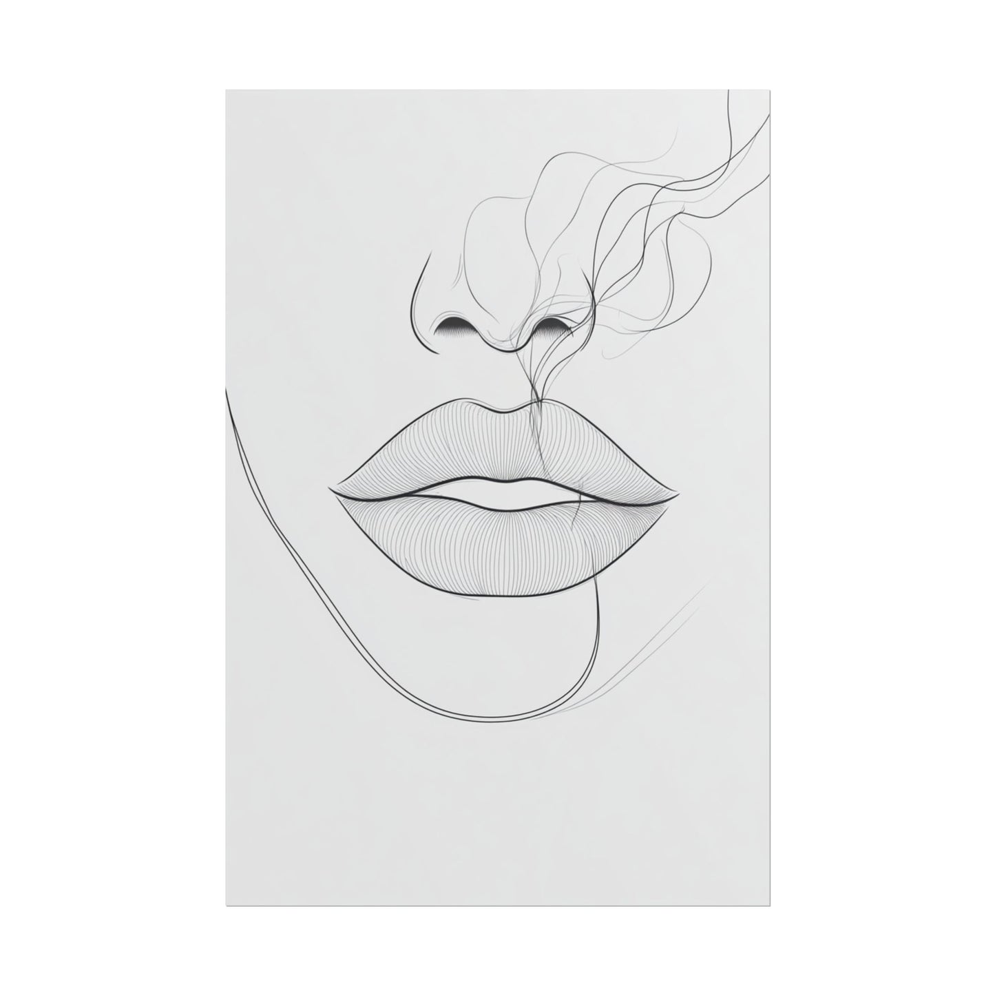 Whispers of Elegance - Abstract Line Art of Lips