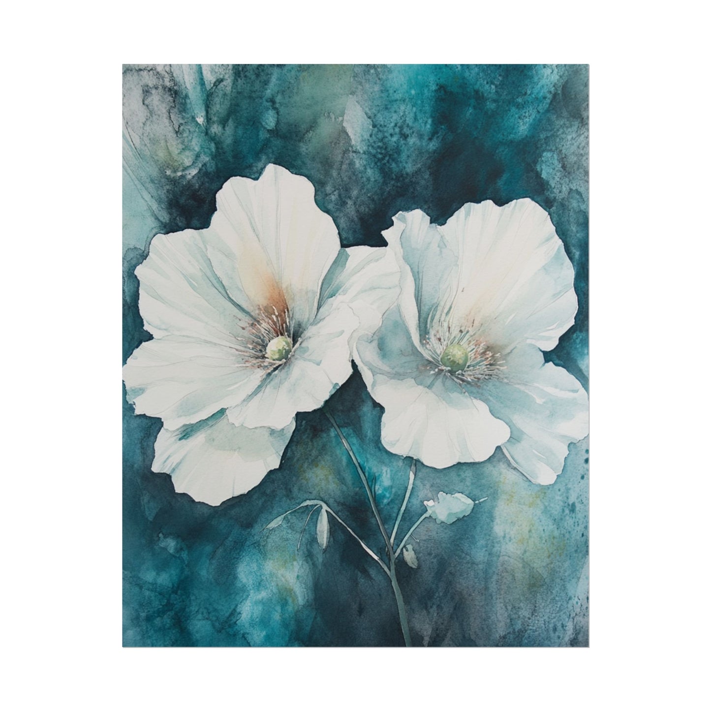 Tranquil Harmony - Abstract Floral Watercolour Art