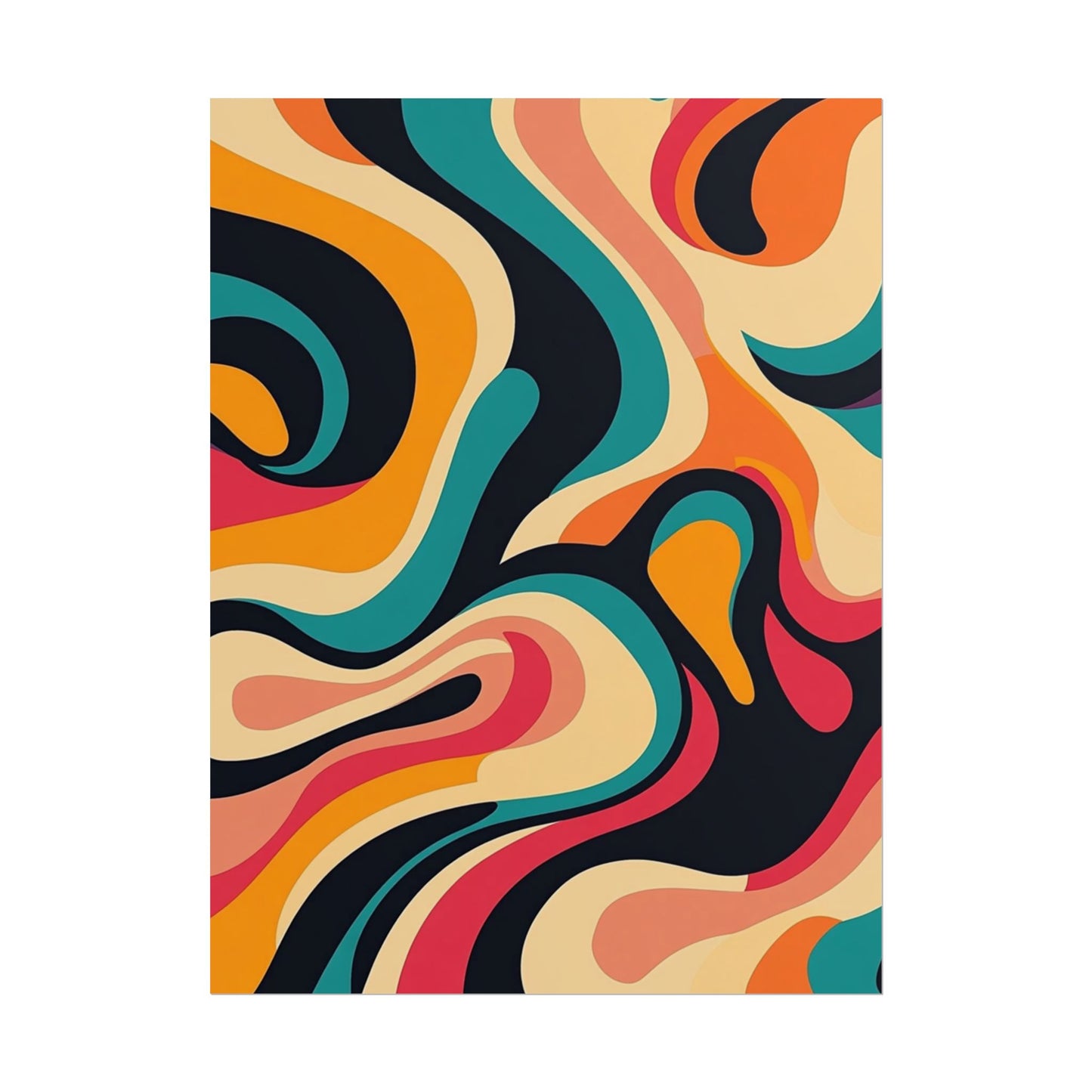 Retro Wave Fusion - Abstract Art Print