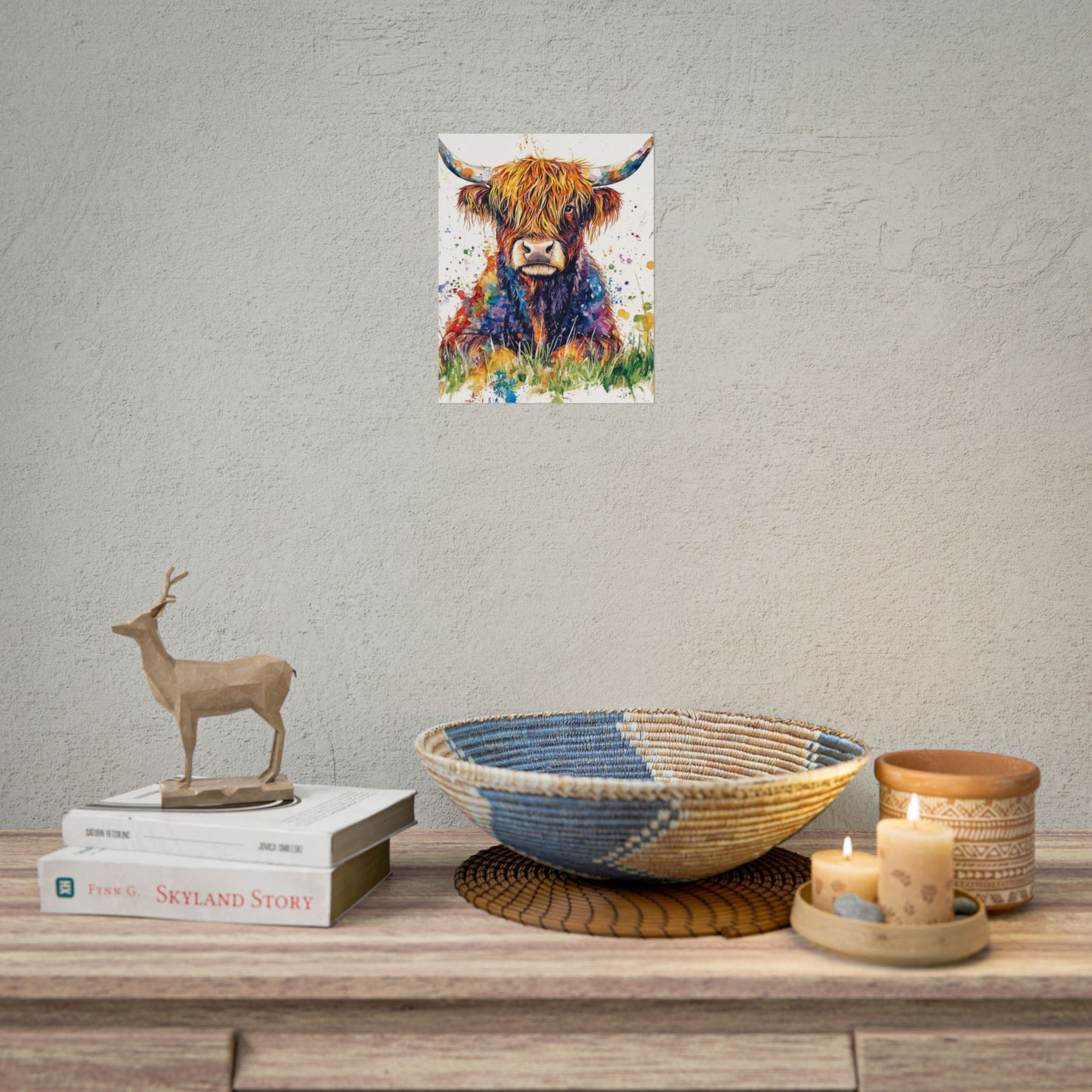 Highland Harmony - Abstract Highland Cow Art Print