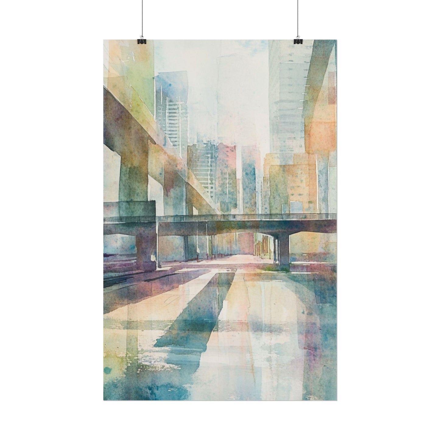 Urban Dreams - Abstract Cityscape in Soft Watercolours