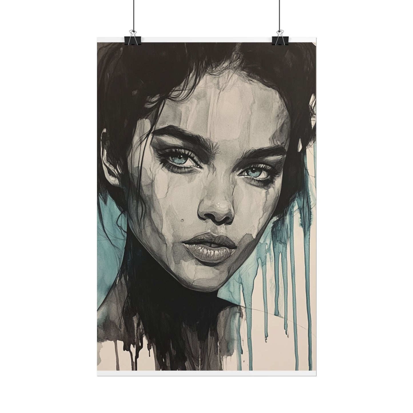 Stormy Gaze - Abstract Portrait Print