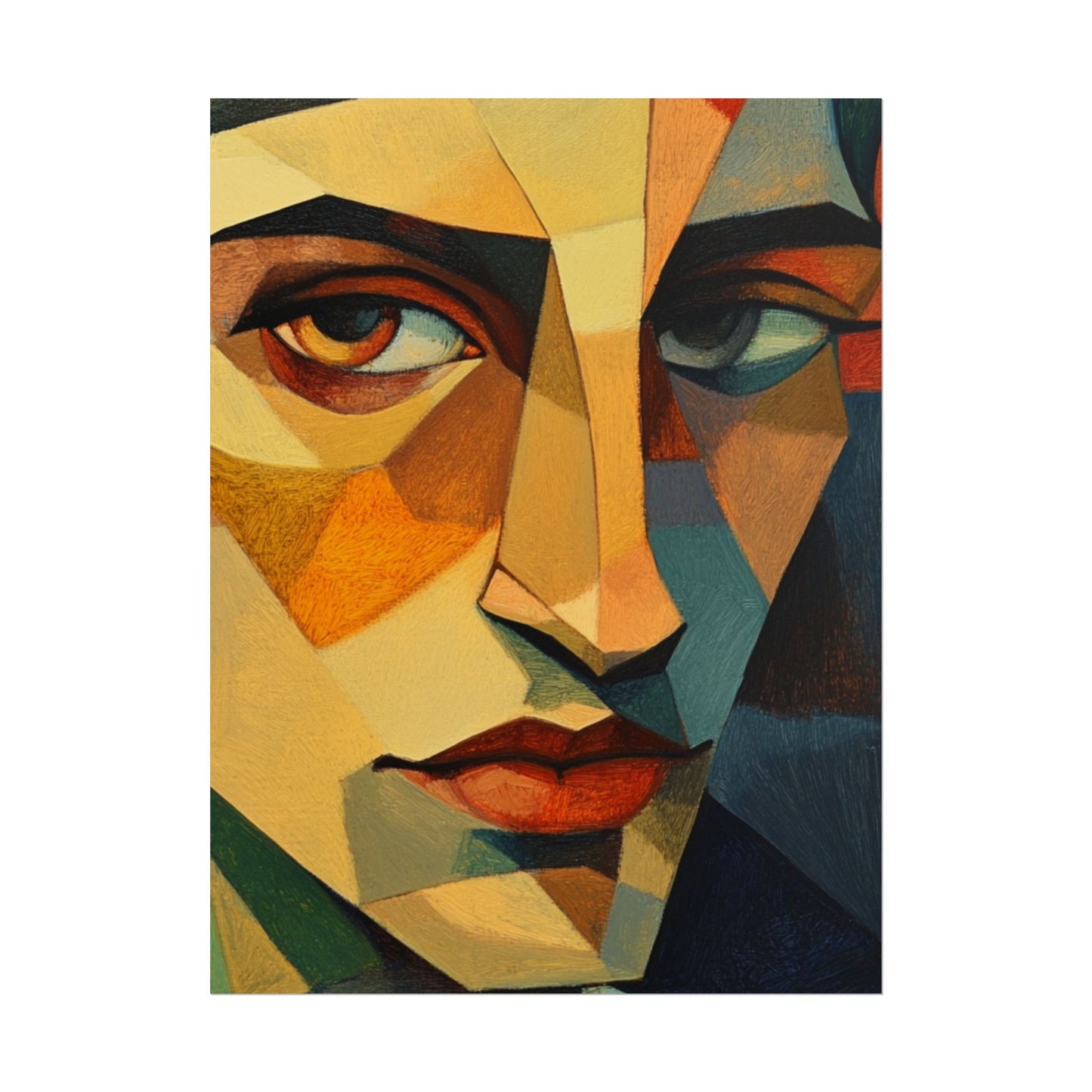 Angular Gaze - Abstract Geometric Portrait Art Print