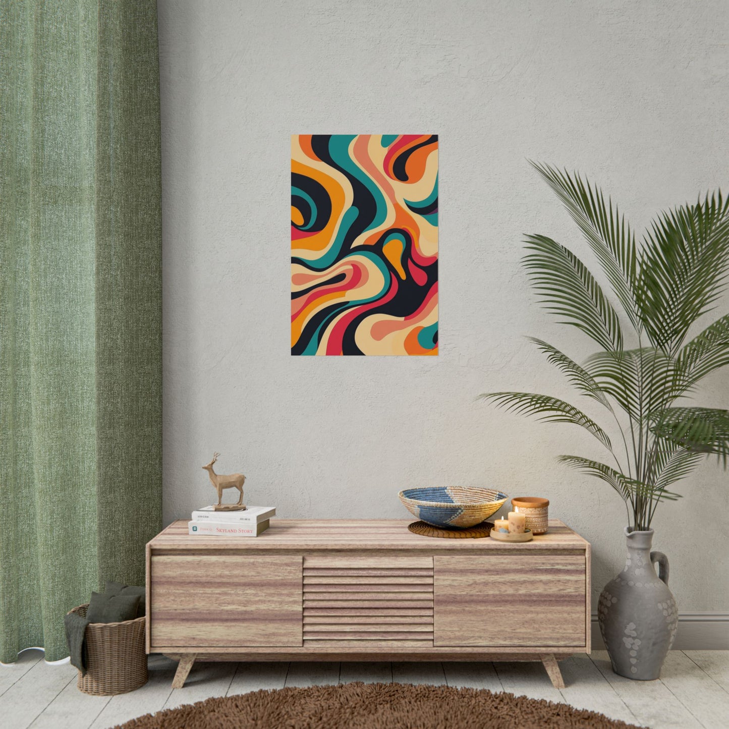 Retro Wave Fusion - Abstract Art Print