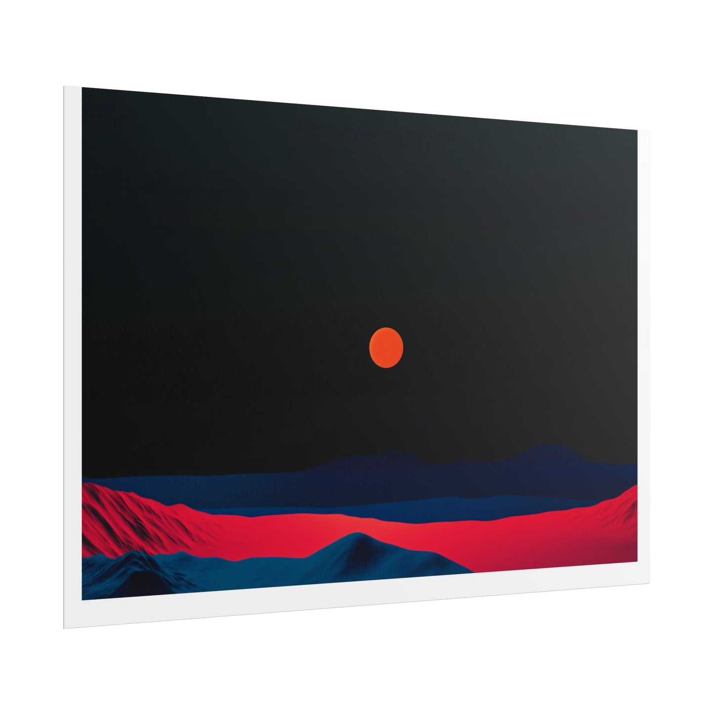 Blood Moon Over Fiery Mountains - Abstract Art Print