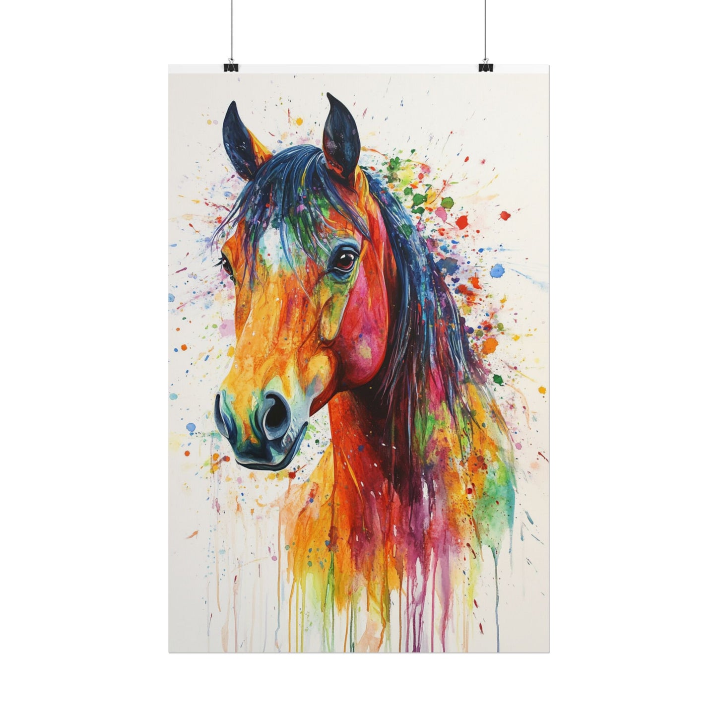 Vibrant Majesty - Abstract Horse Watercolour Art Print