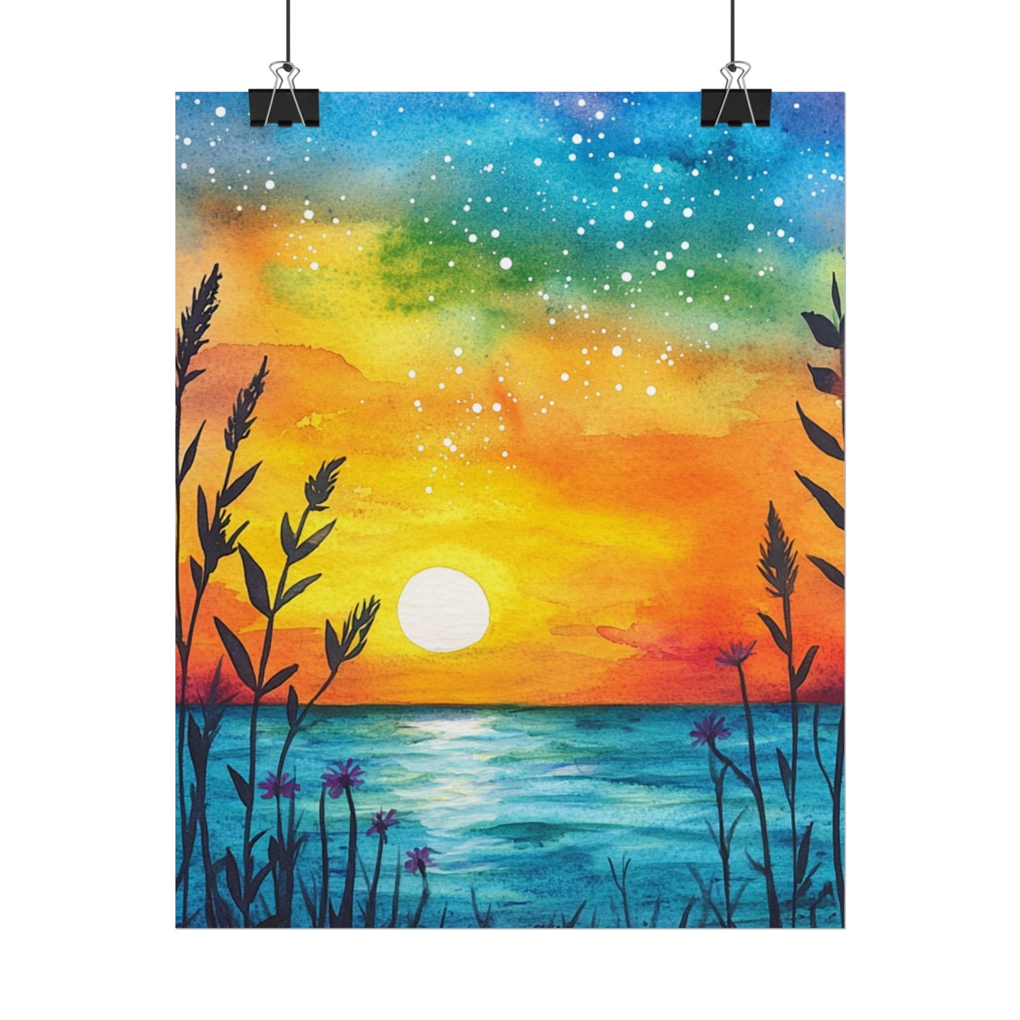 Starlit Sunset - Abstract Coastal Landscape Art Print