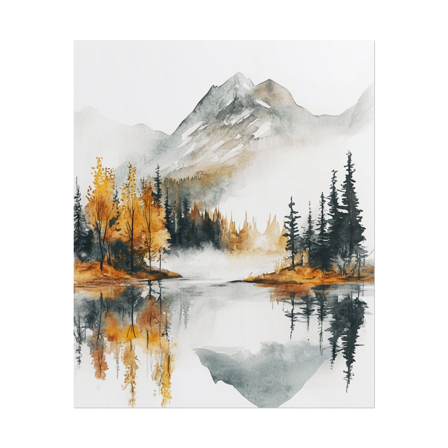 Serenity in Autumn - Abstract Mountain Landscape